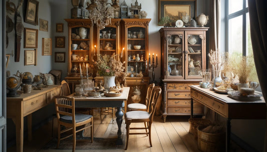 charmante brocante meubels, vintage houten meubelen, antieke kaststellen
