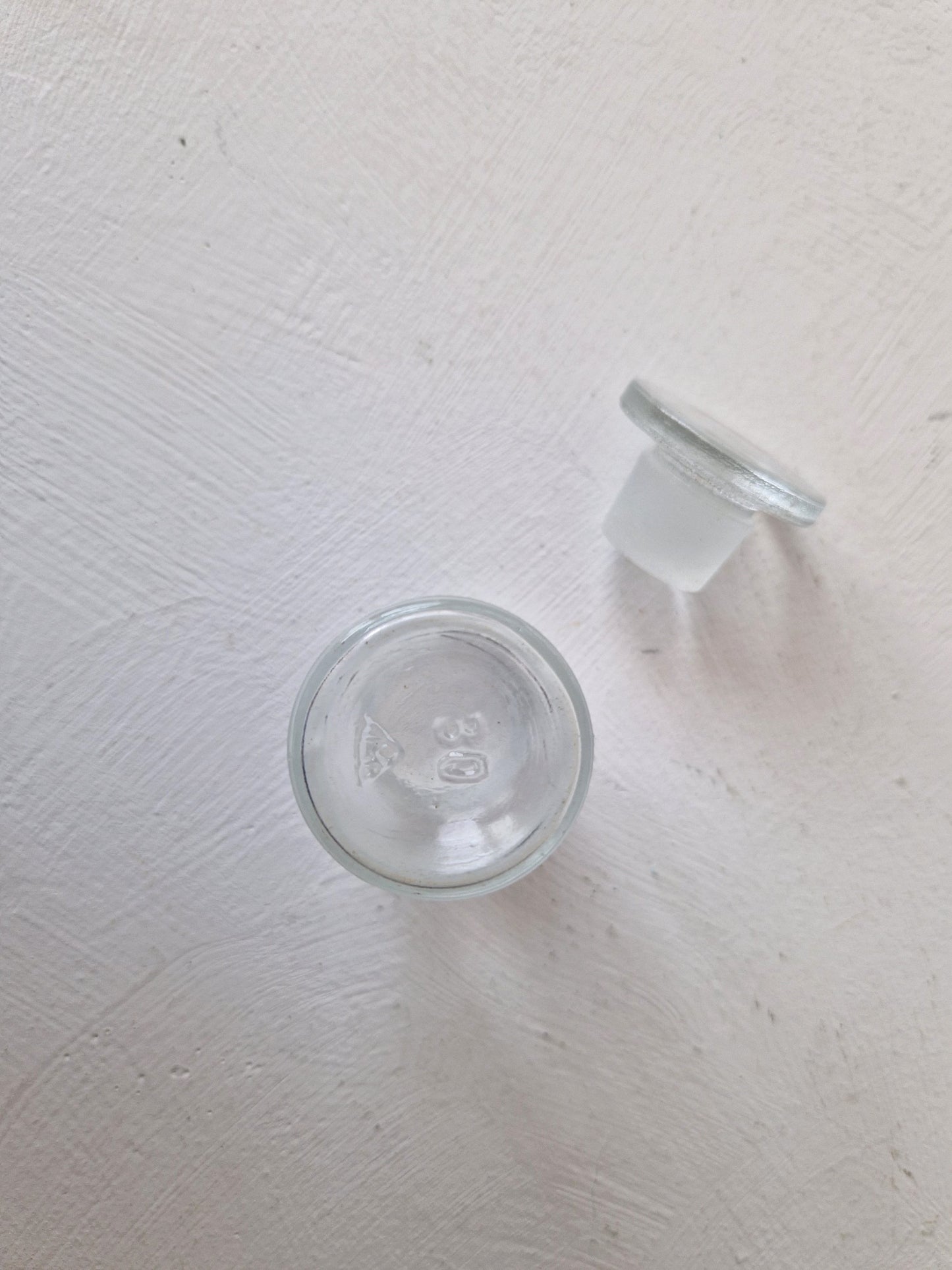Et voorraadpotje klein glas jaren 50