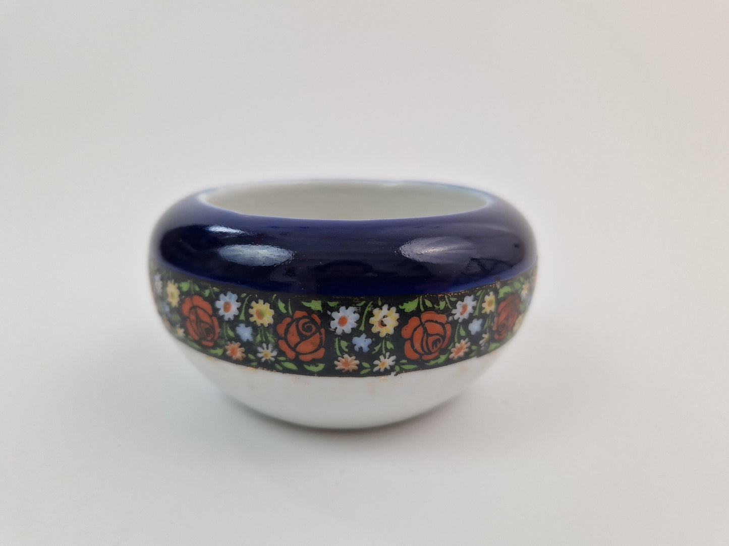 Tafelaccesoireset donkerblauw met bloemmotiefen