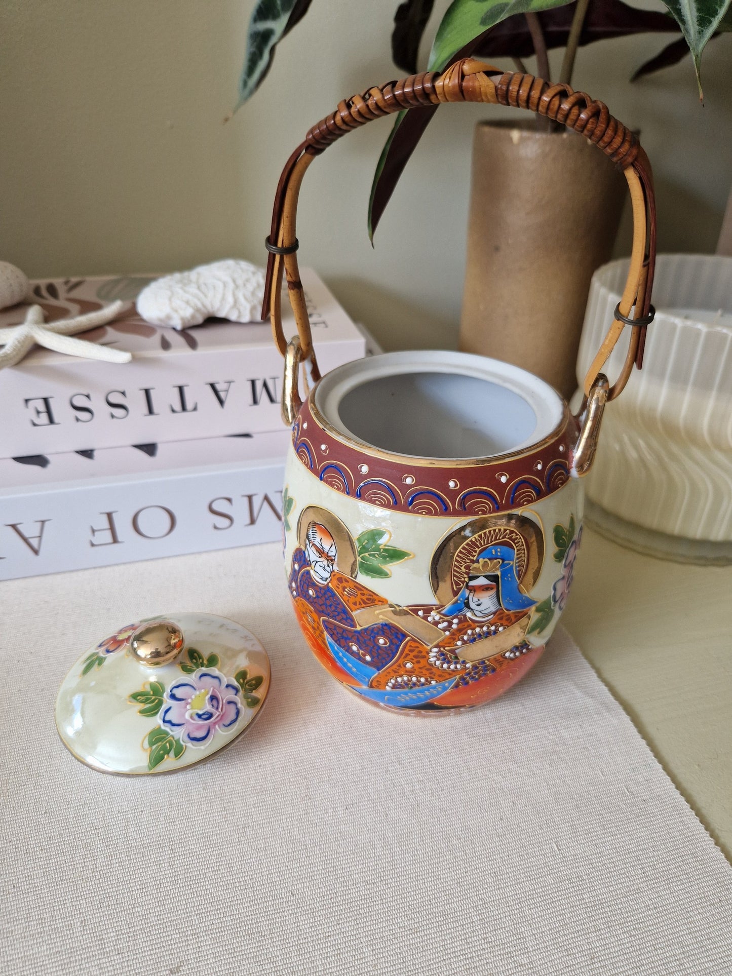vintage Satsuma Japanse koektrommel