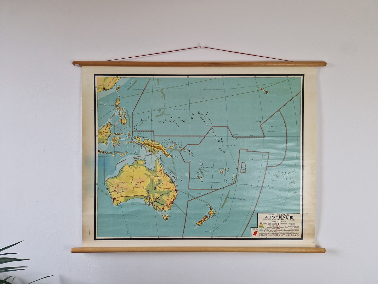Bos en Zeeman (vierde druk) vintage schoolkaart australie