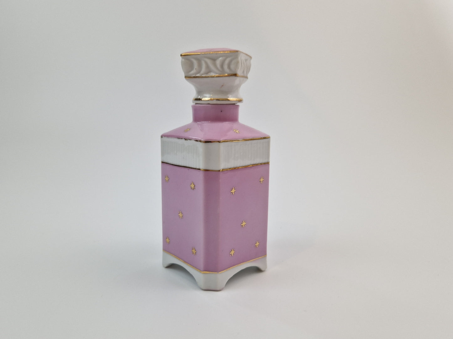 Vintage porseleinen parfumfles roze