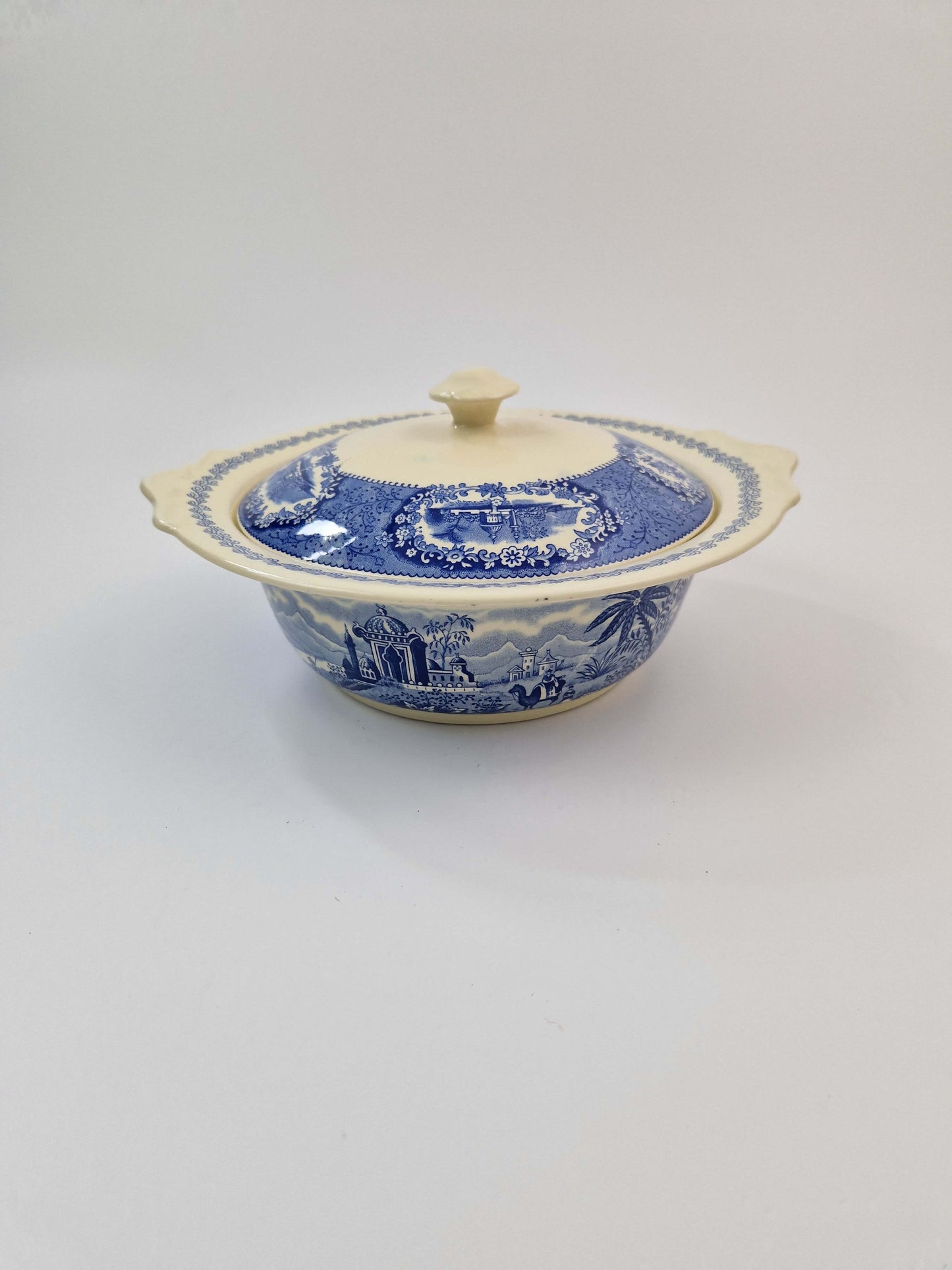 Brocante Petrus Regout Dekschaal Oriental