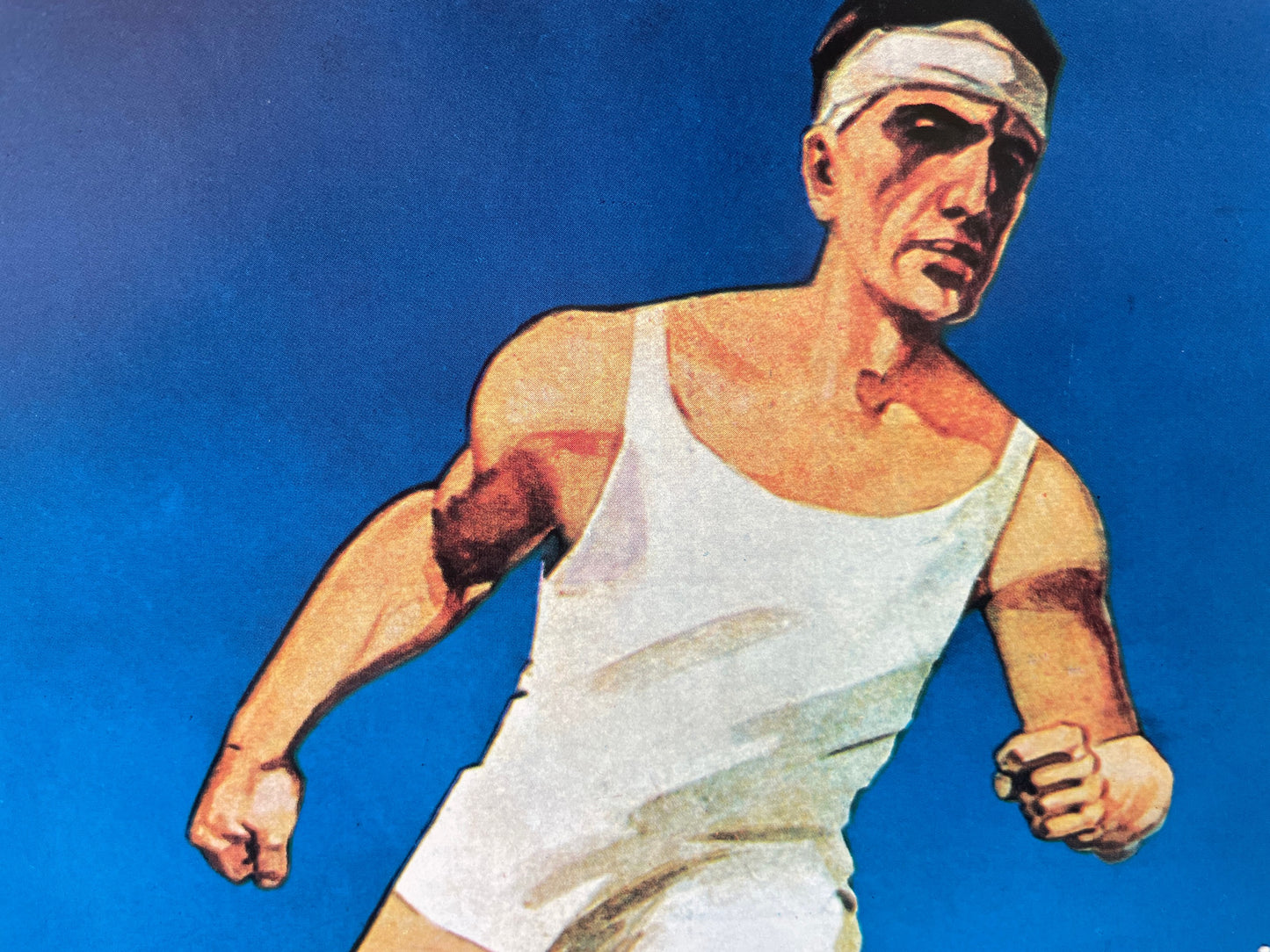Vintage sportposter speerwerper Parijs 1924