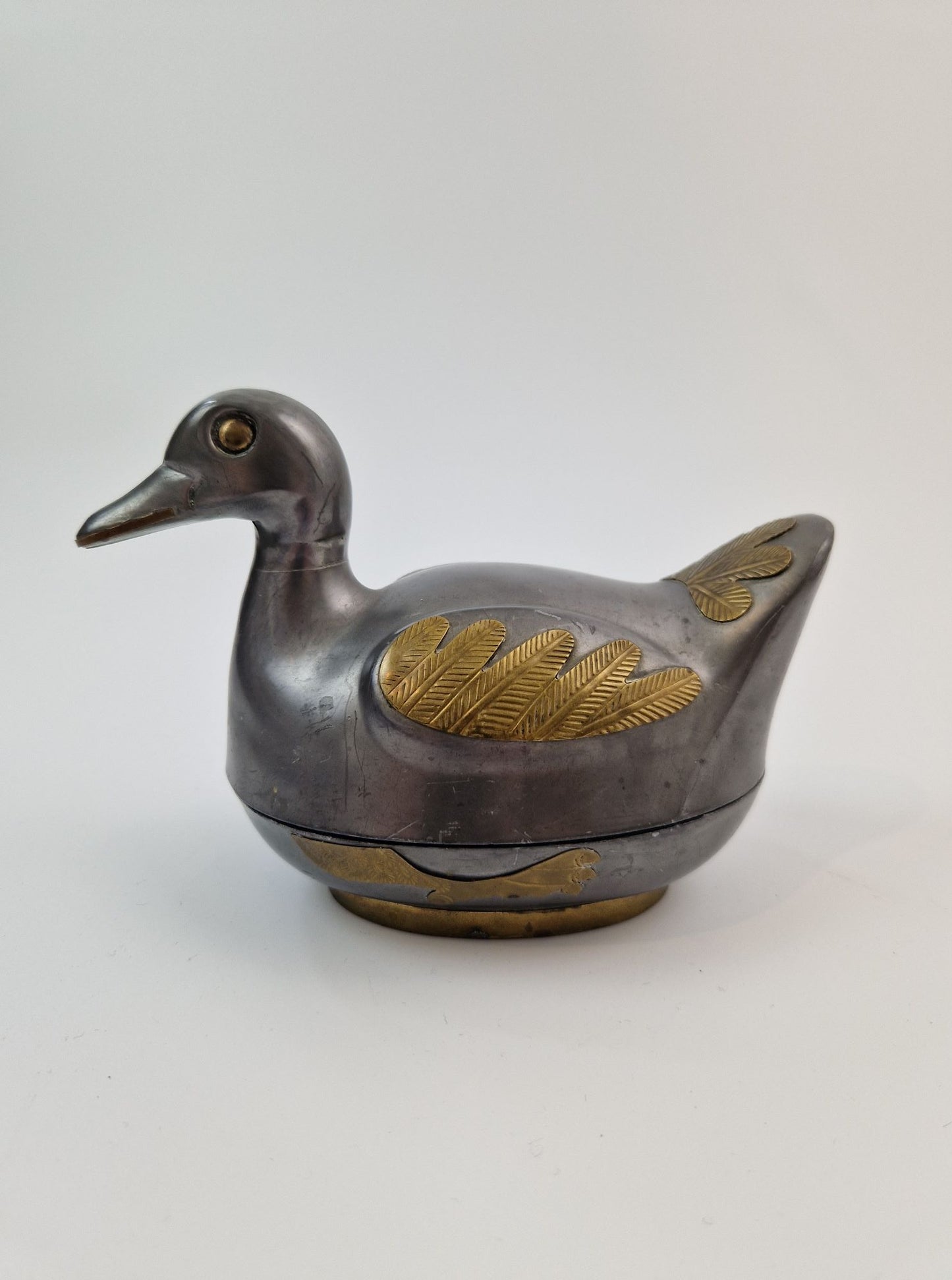 Opbergdoos in vorm van eend tin webshop vintage