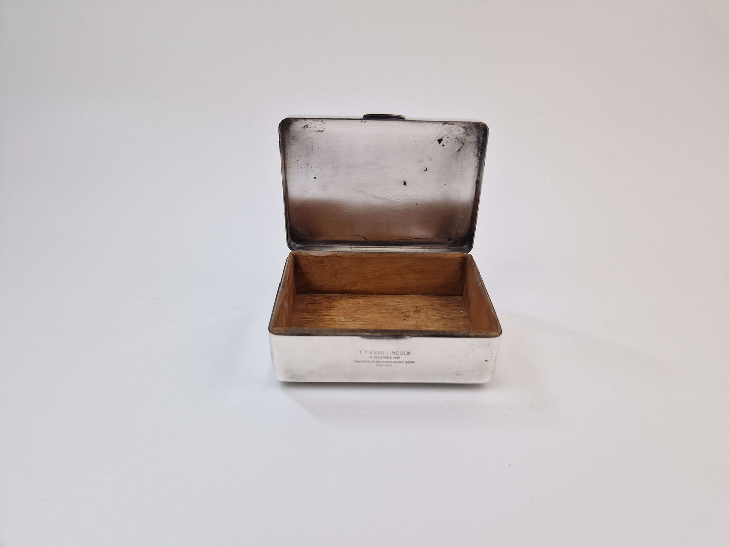 Sigarettendoosje zilver T.T. Esso Lincoln