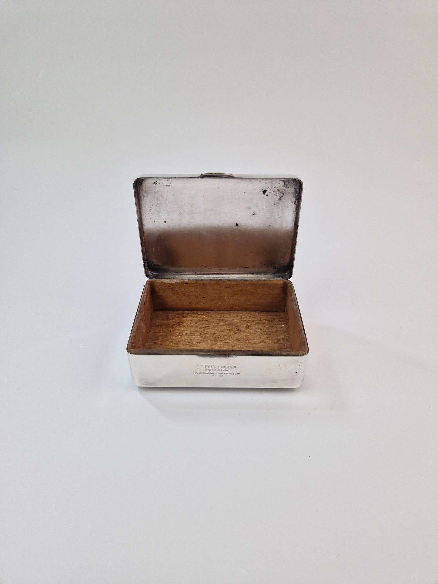 Sigarettendoosje zilver T.T. Esso Lincoln