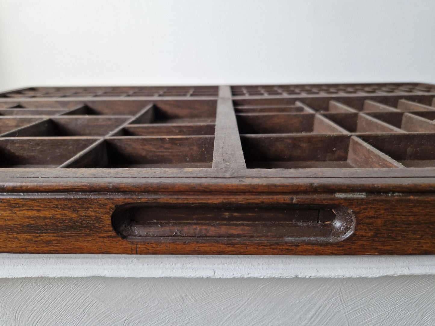 grote vintage letterbak hout