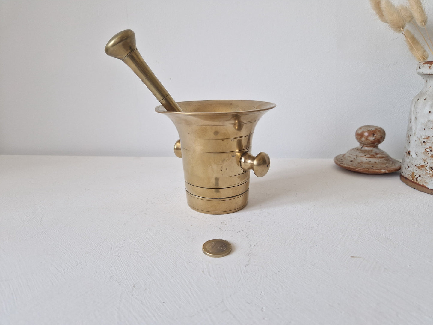 messing vijzel antiek keukenattribuut