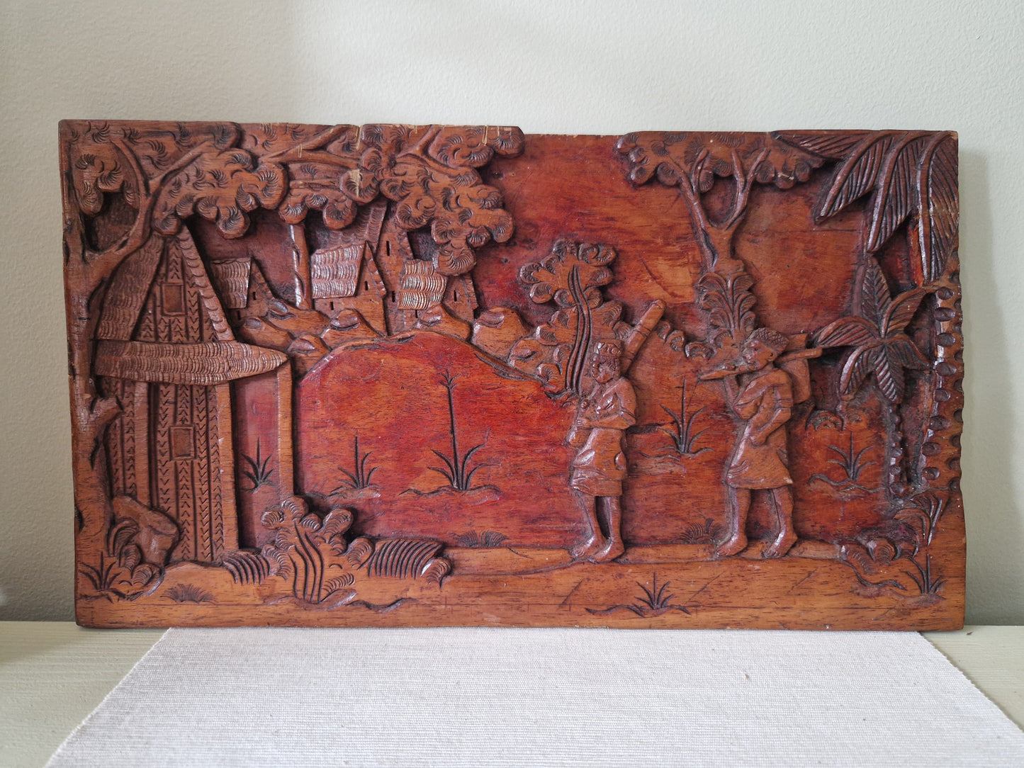 Vintage Houtsnijwerk Wanddecoratie