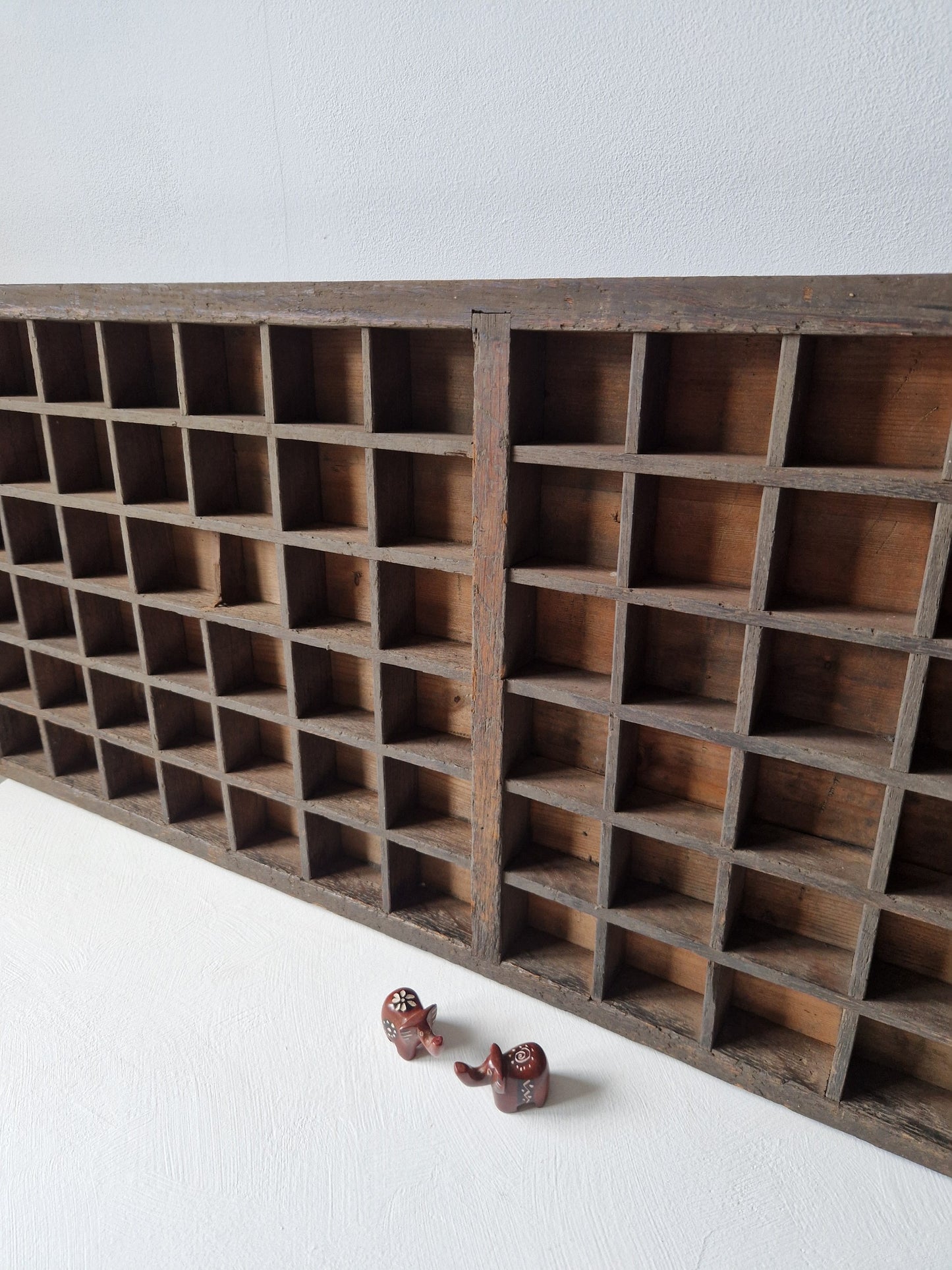 letterbak van hout vintage