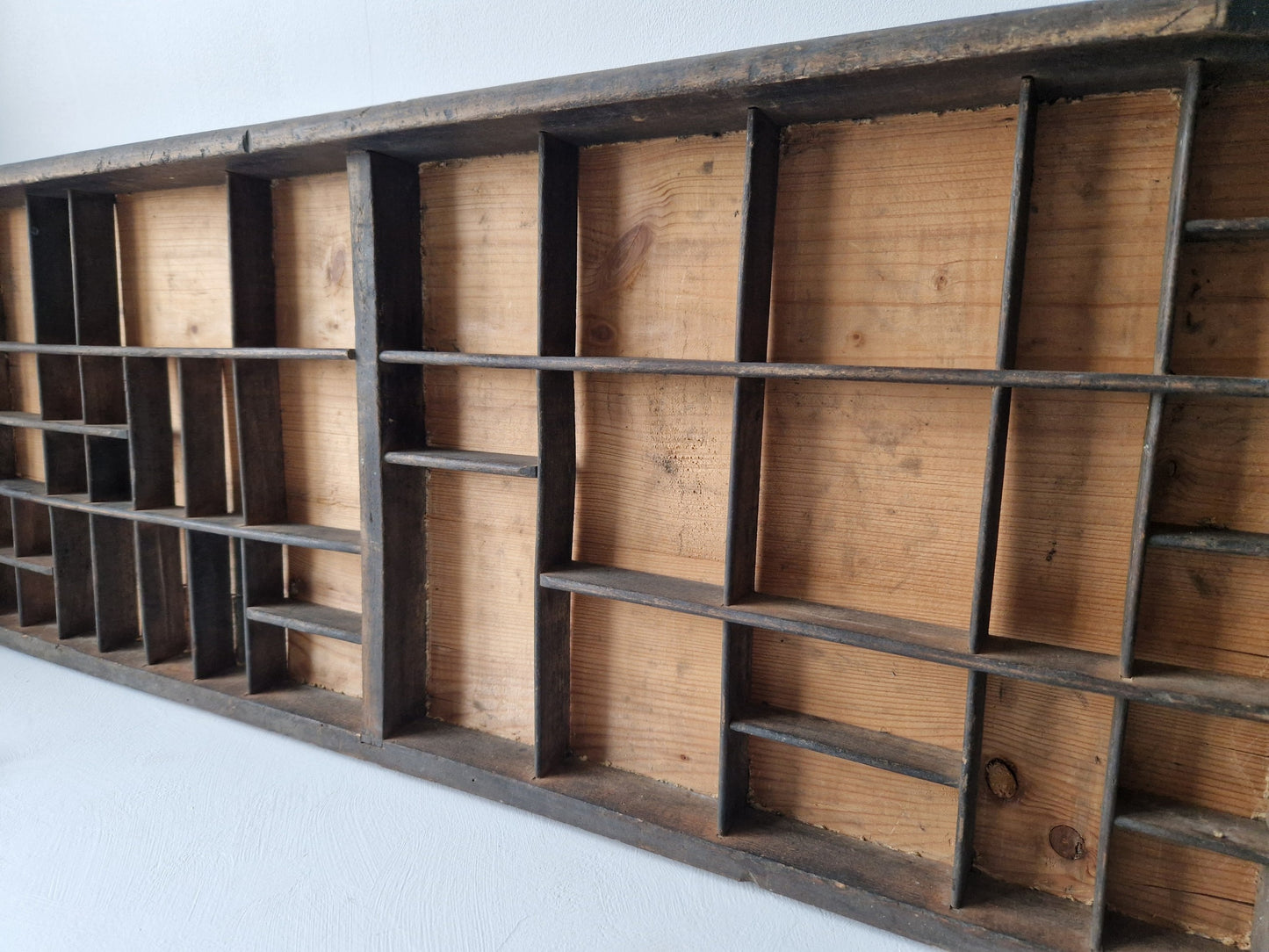 Brocante houten letterbak