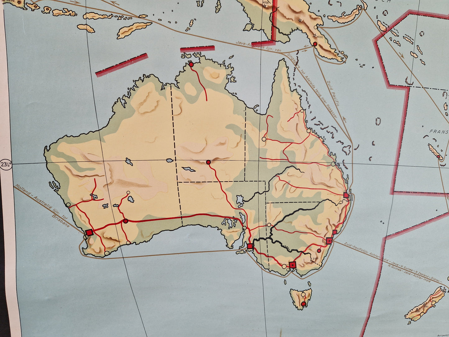 oude schoolkaart van australie