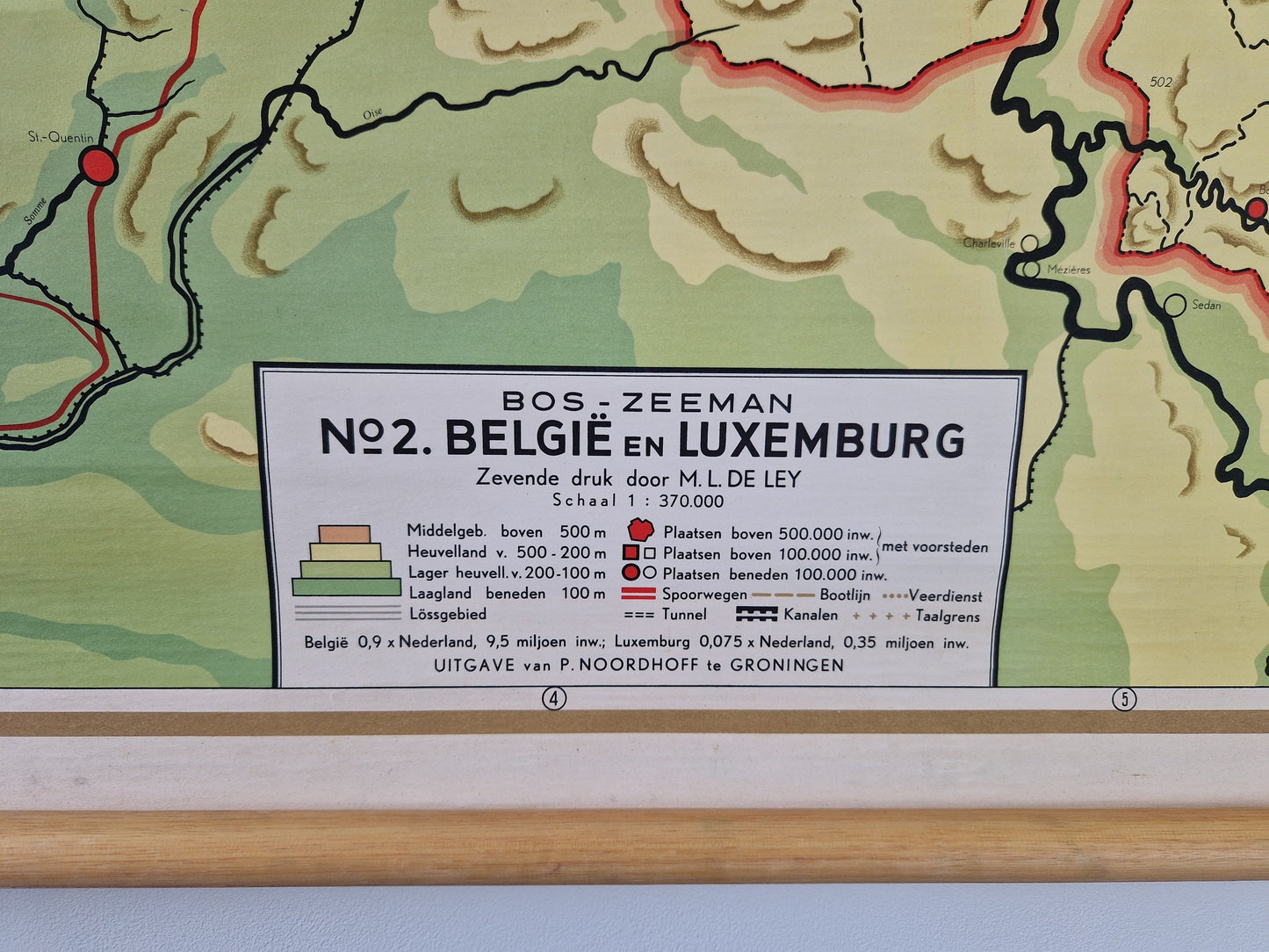 Schoolkaart van België en luxemburg