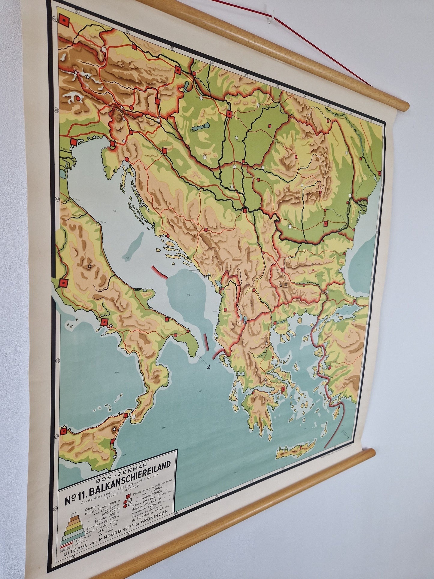 oude schoolkaart Balkan