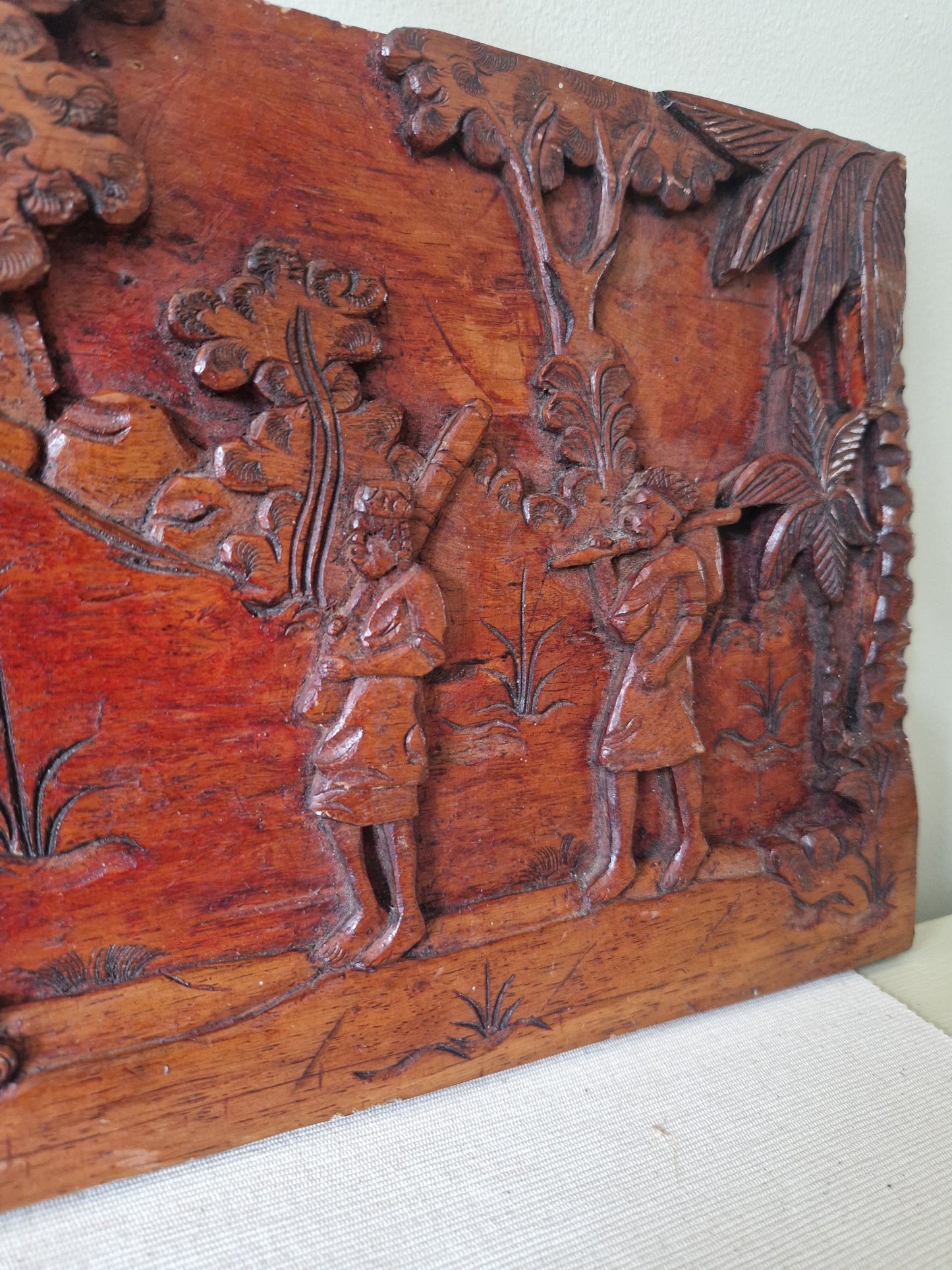 Vintage Houtsnijwerk Wanddecoratie