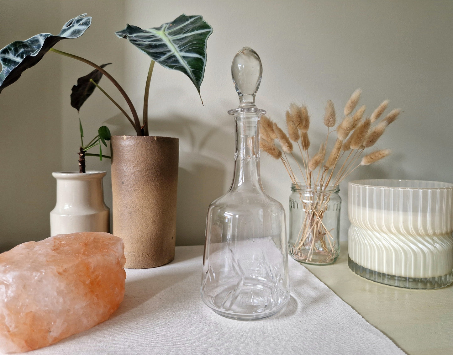 Oude Vintage drank karaf met dop