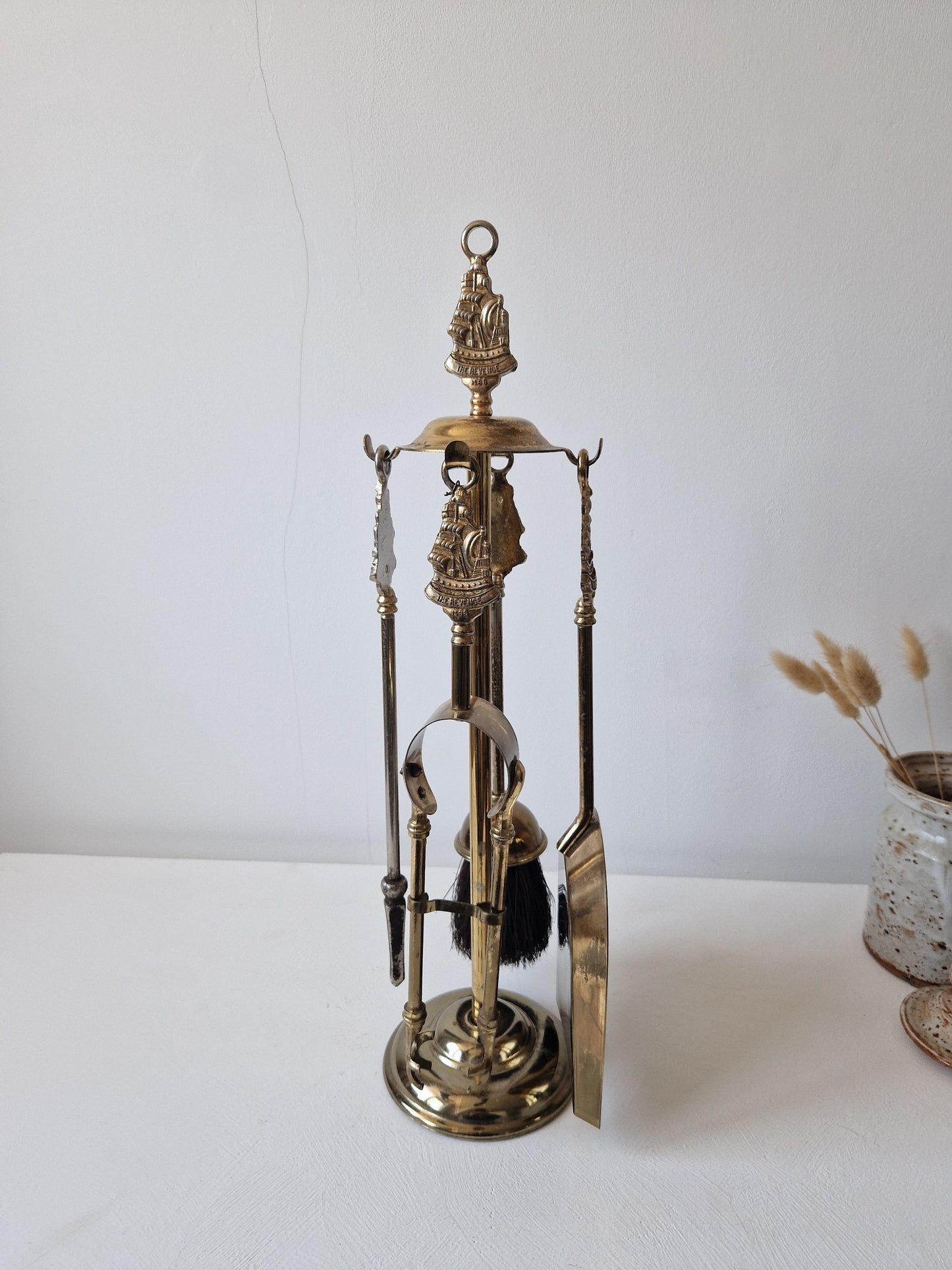 haardstel voor open haard vintage messing