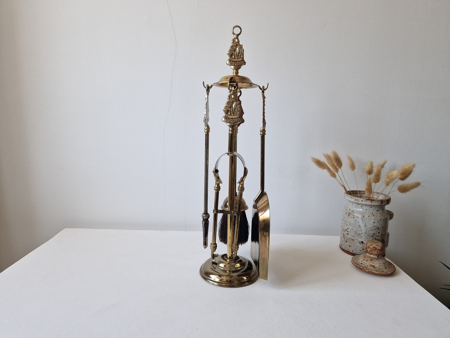 brocante haardstel van messing jaren 60 of 70