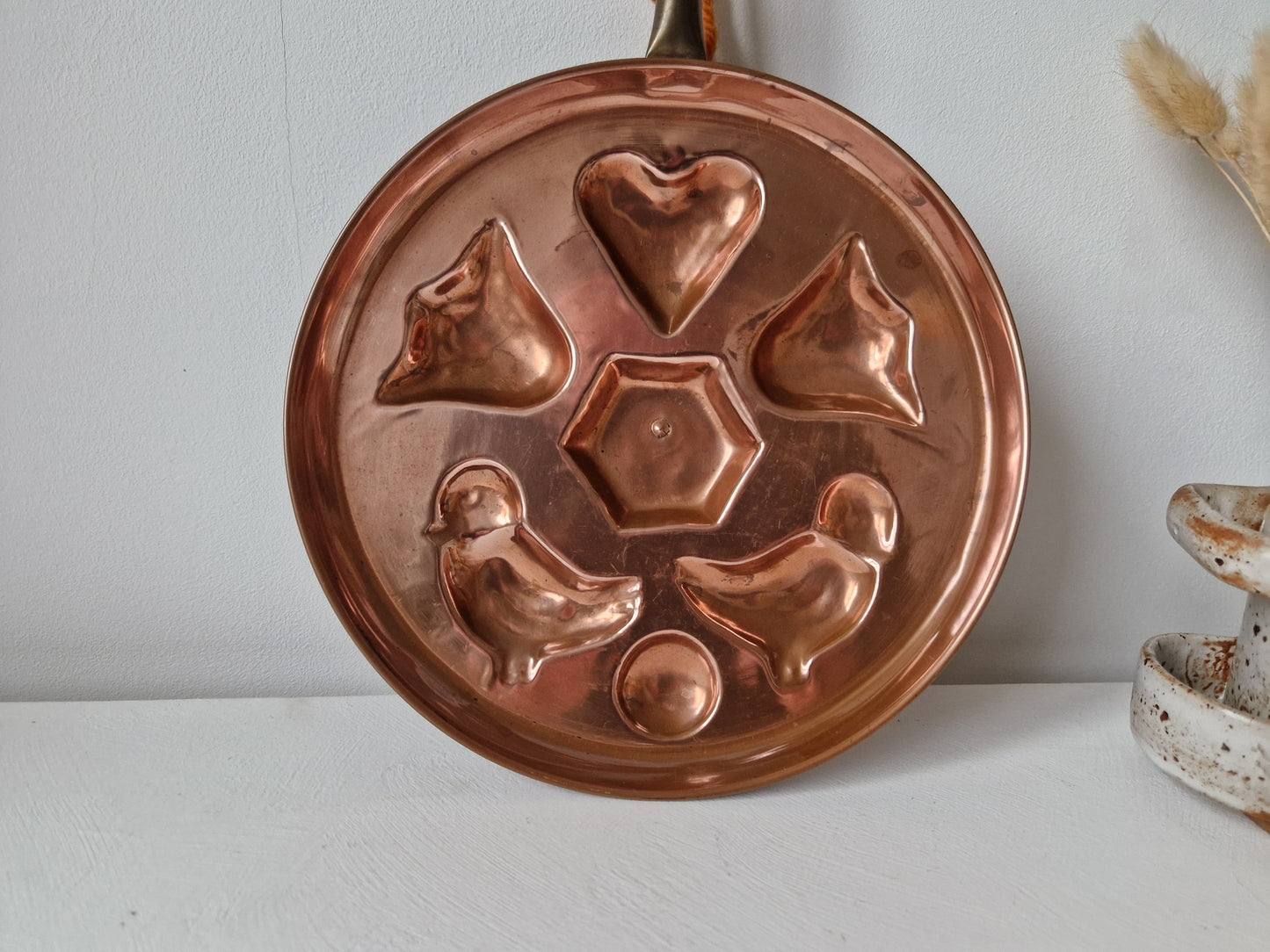 decoratieve Vintage koperen poffertjespan