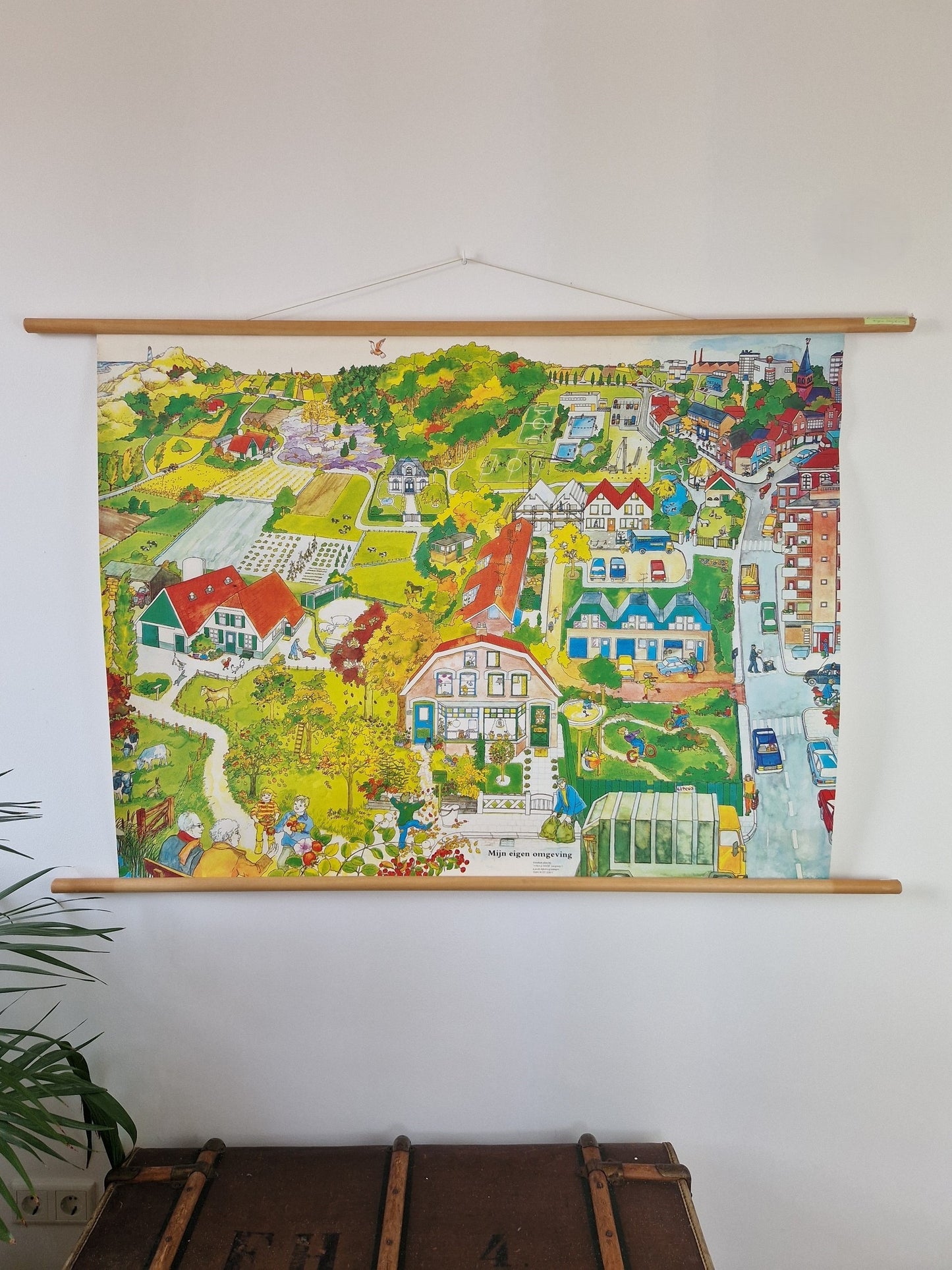 Oude kleurrijke schoolplaat