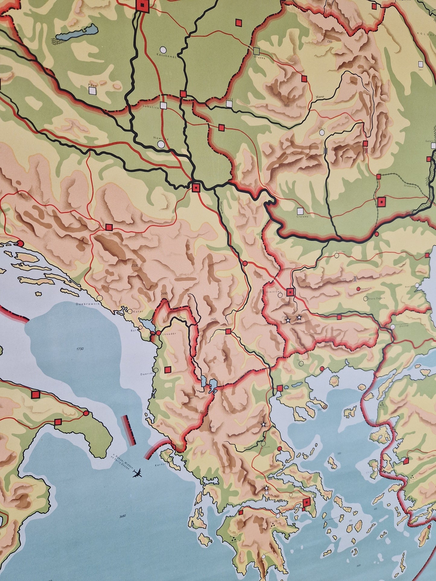 brocante schoolplaat Balkan