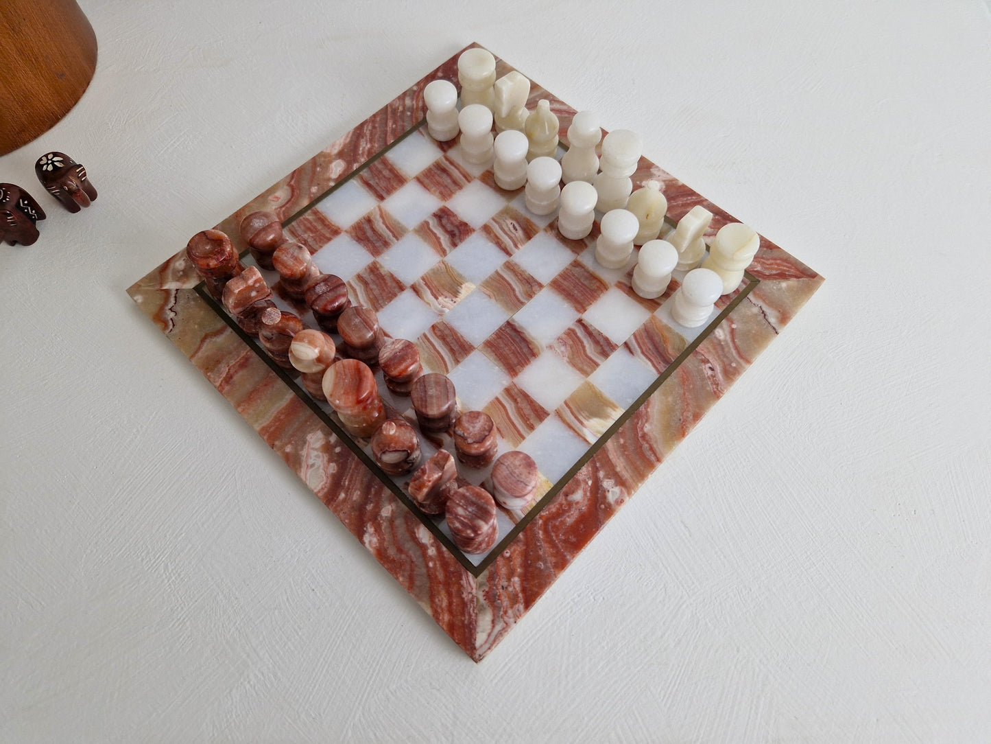 vintage schaakspel van marmer