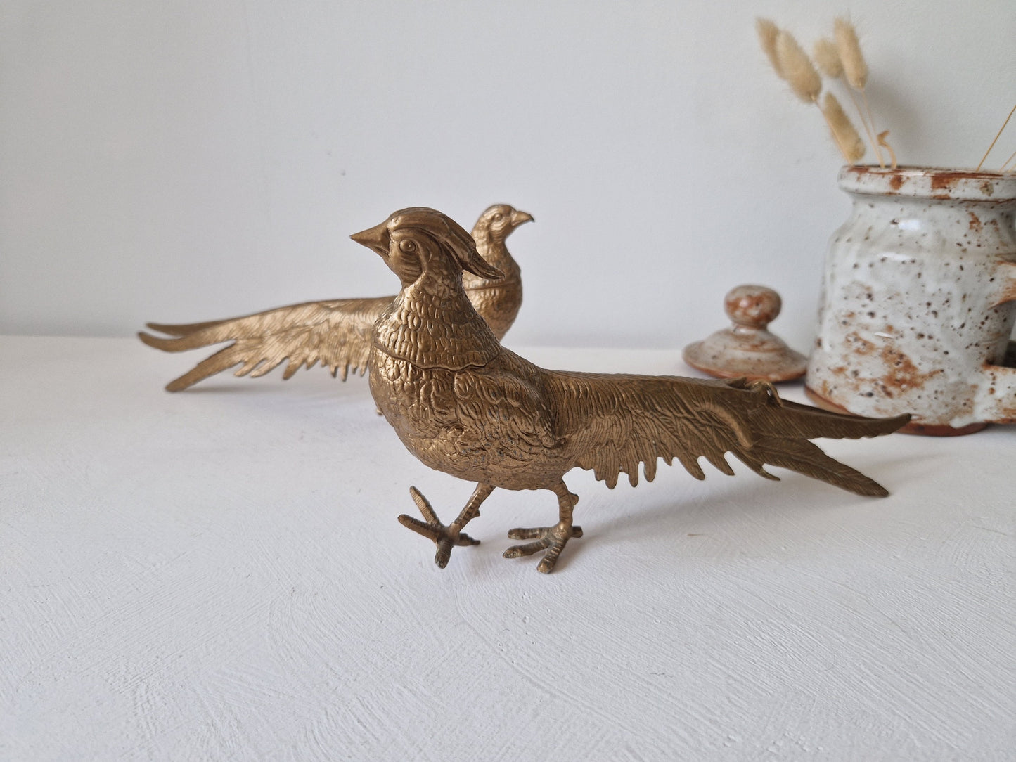 metalen fazanten decoratie jaren 1970
