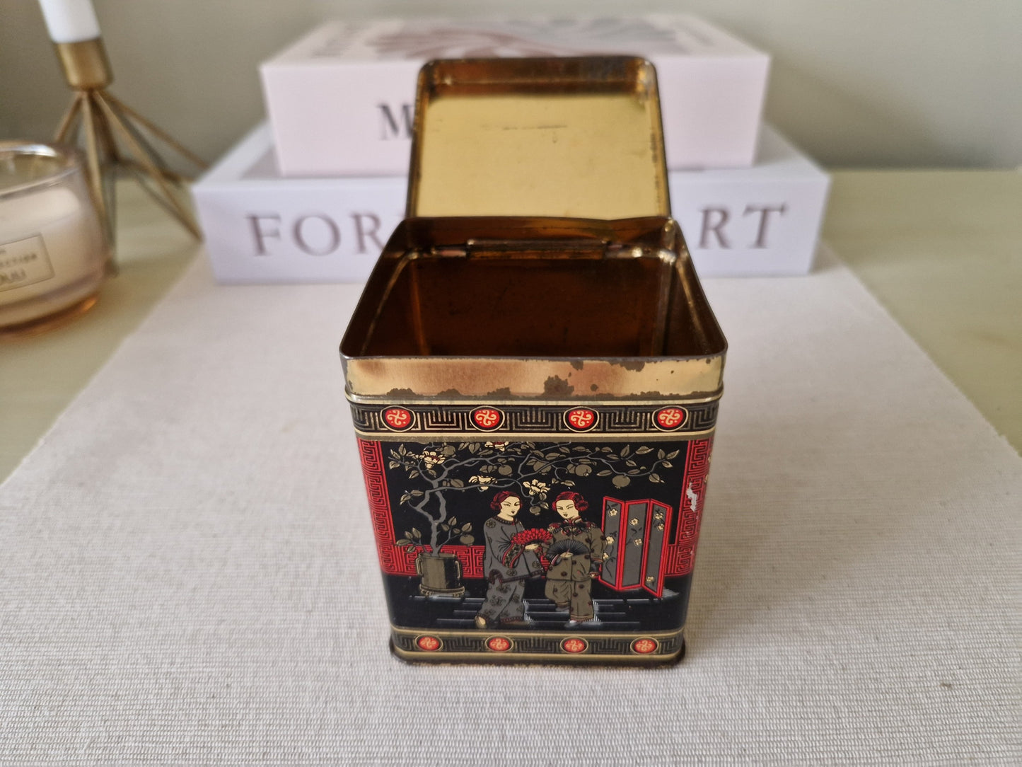 brocante theeblikje engeland