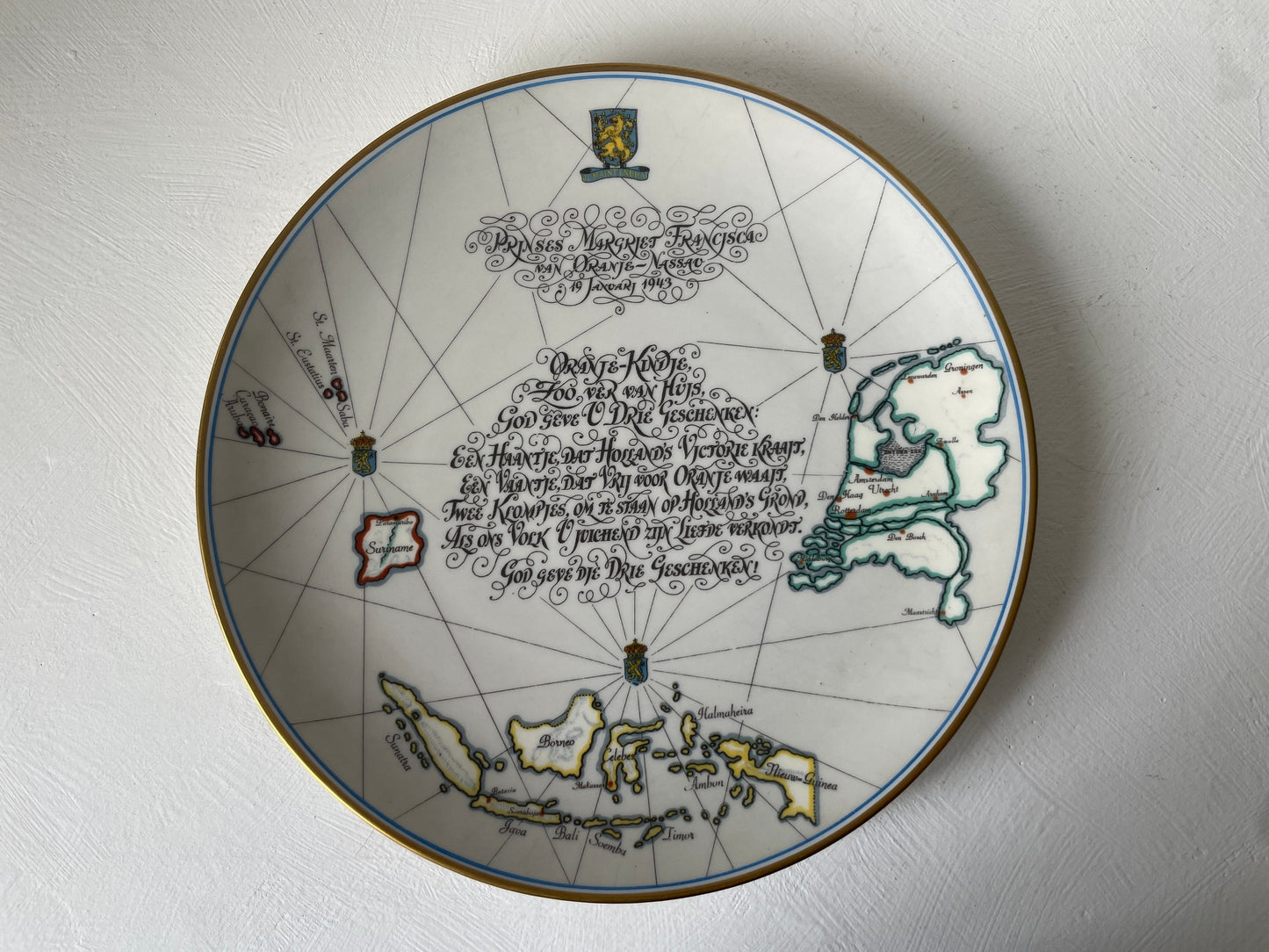 keramisch wandbord Koninkrijk der Nederlanden