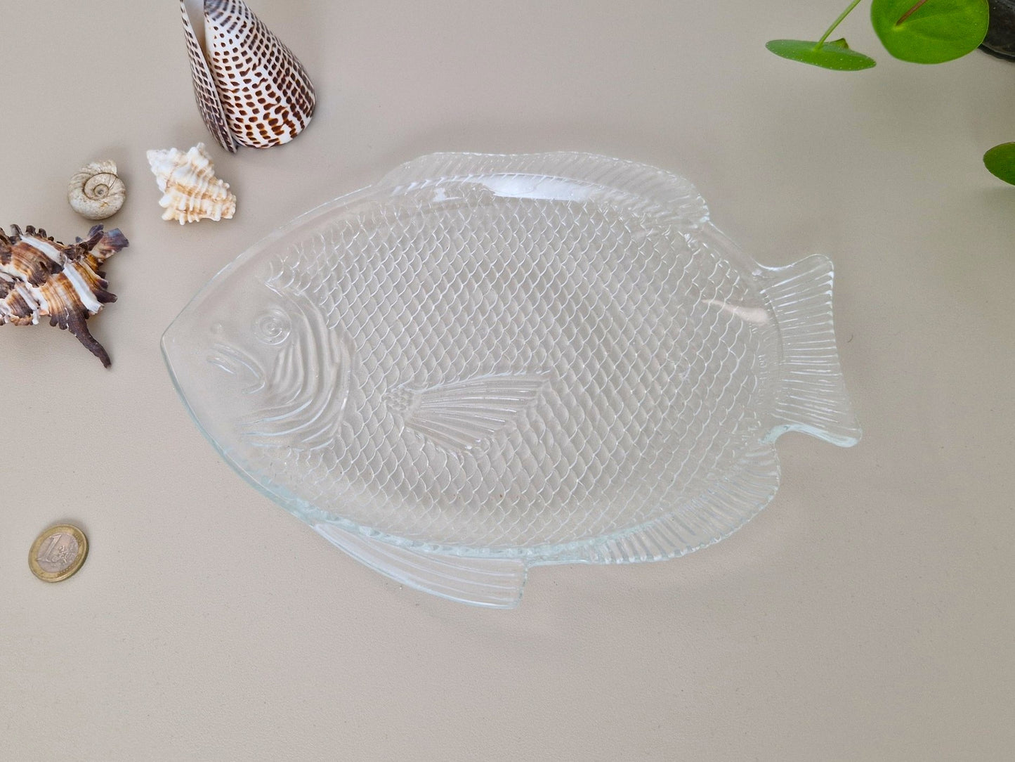 brocante visschaal van glas