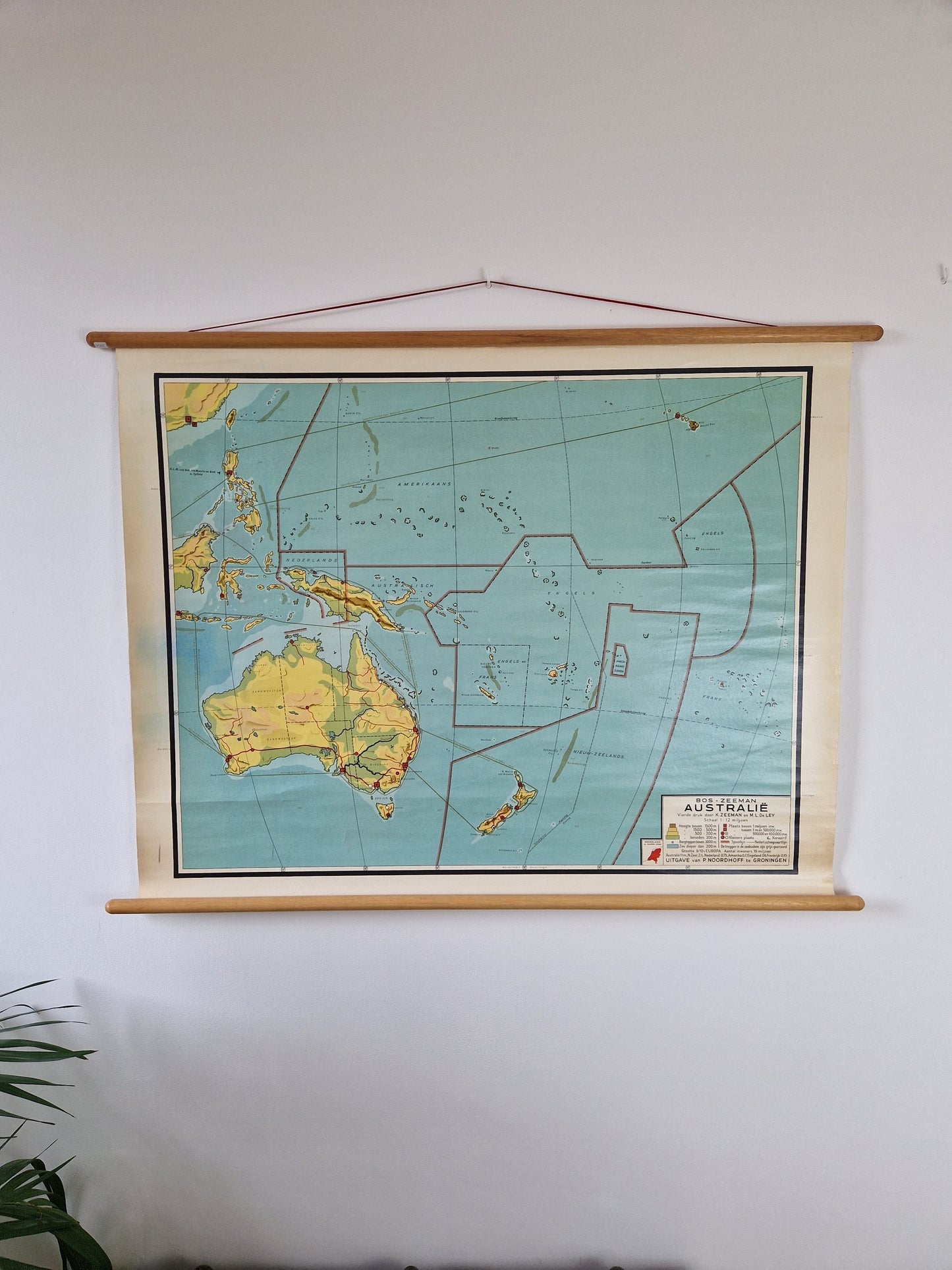 vintage geografie van Australië schoolkaart