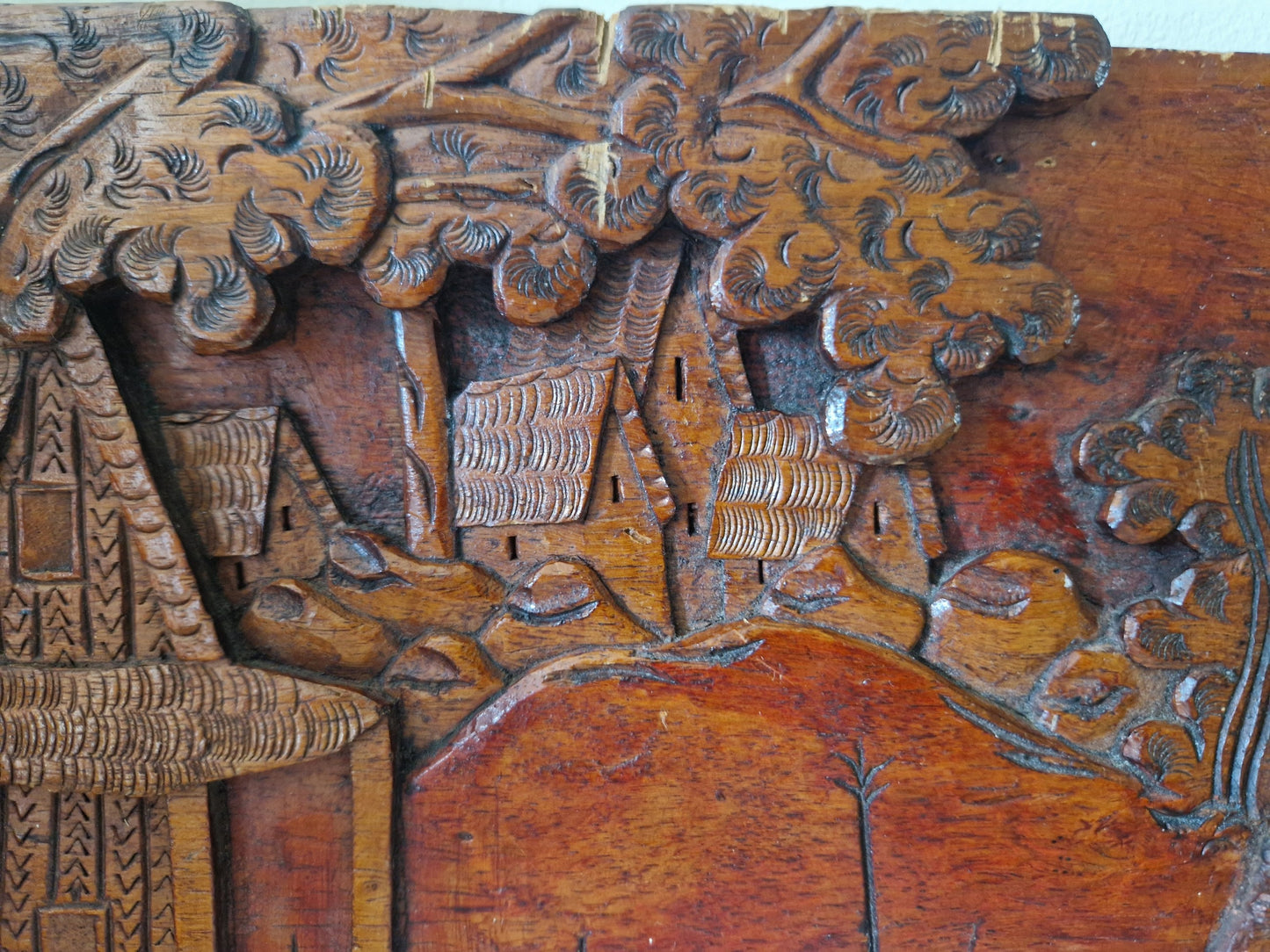 Vintage Houtsnijwerk Wanddecoratie