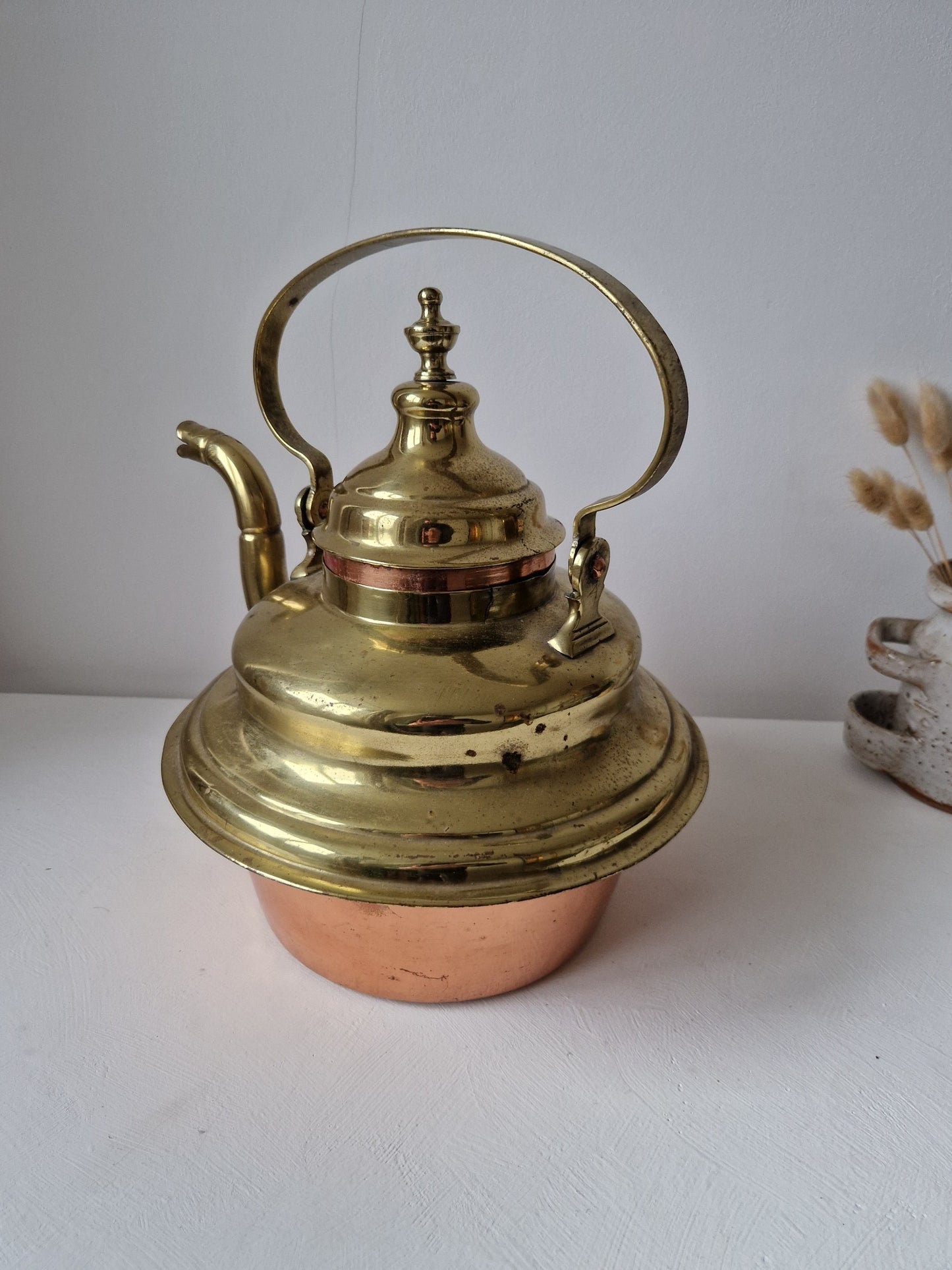 curiosa waterketel koper en messing