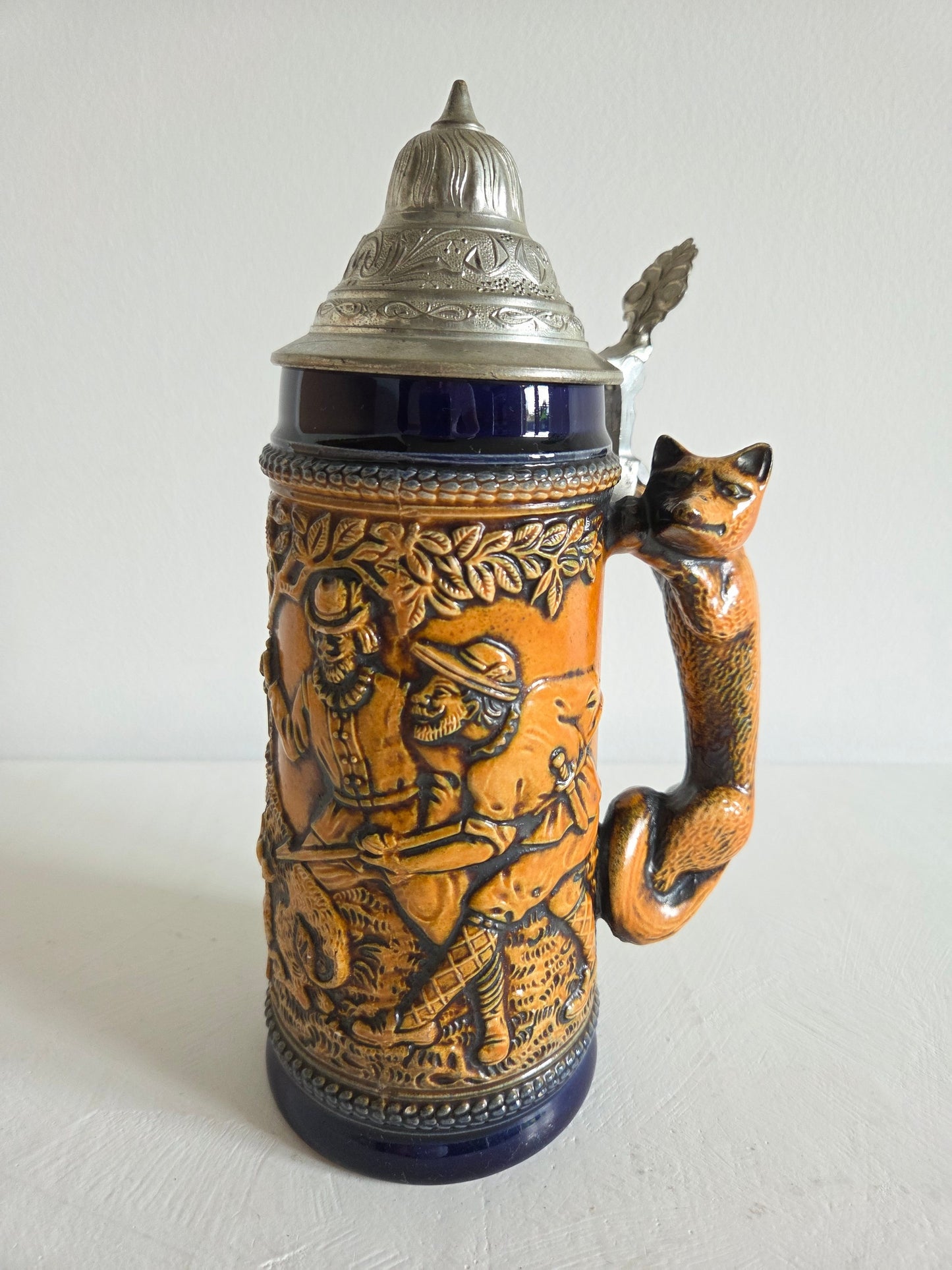 Vintage bierpul GERZ – met vossenhandvat, West-Germany
