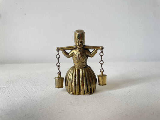 messing melkmeisje miniatuur tafelbel
