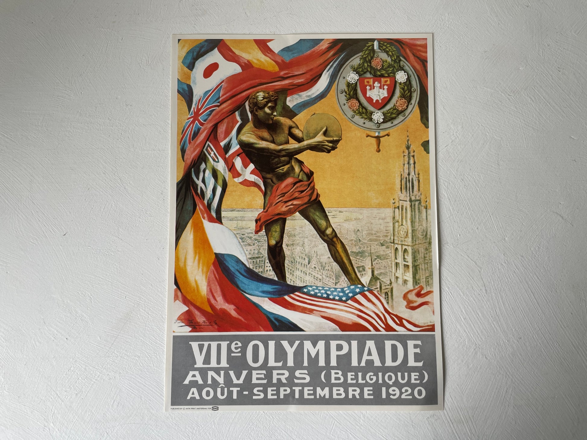 Vintage poster Olympische Spelen Antwerpen 1920 Texaco