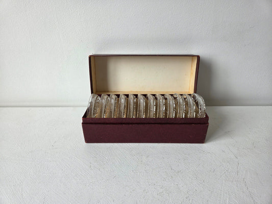 Set glazen onderzetters in originele doos uit de jaren 50 – D’Antan.nl