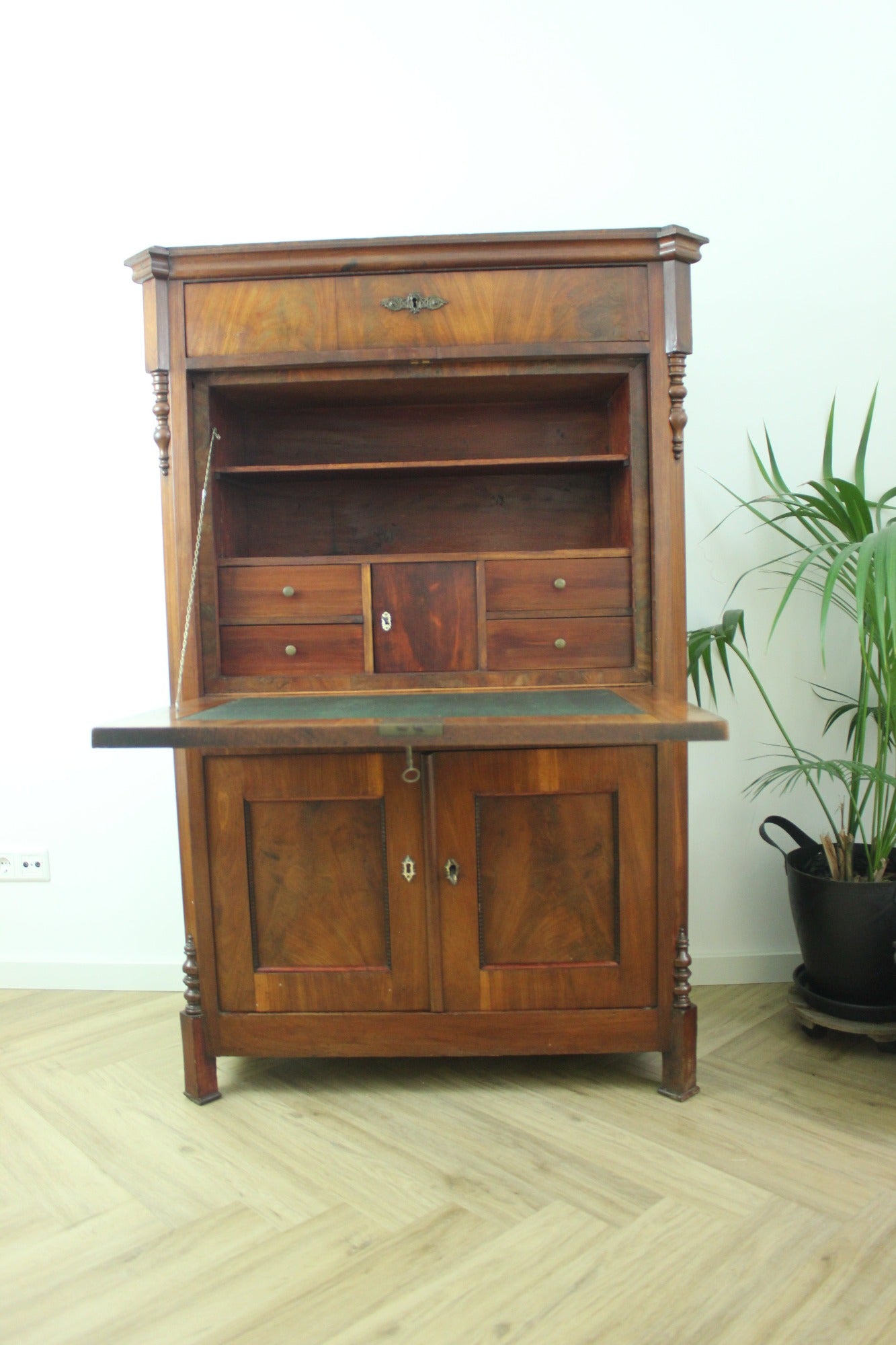 Antieke Secretaire met Uitklapbaar Schrijfblad (Mahonie)