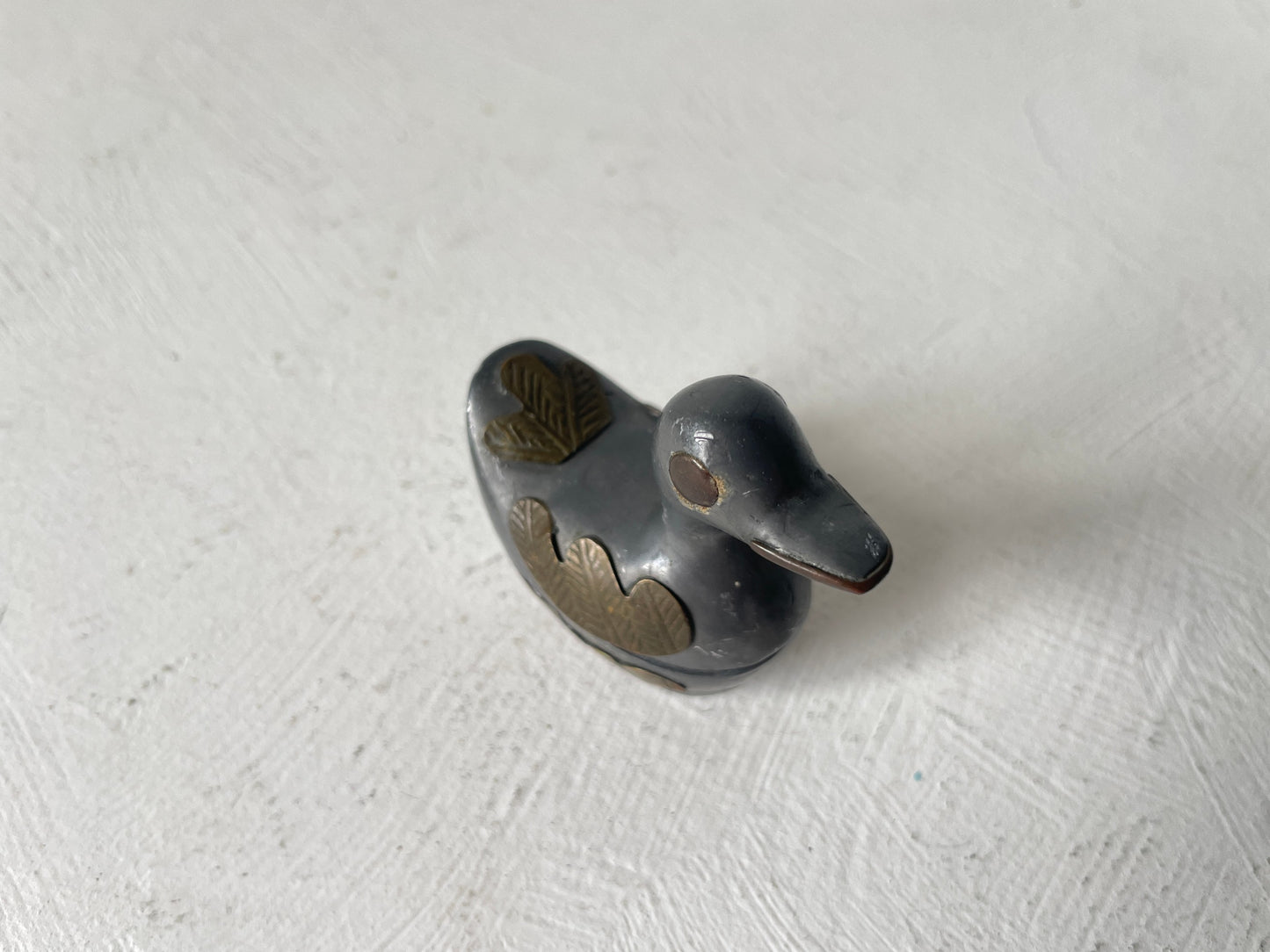 metalen eend miniatuur vintage
