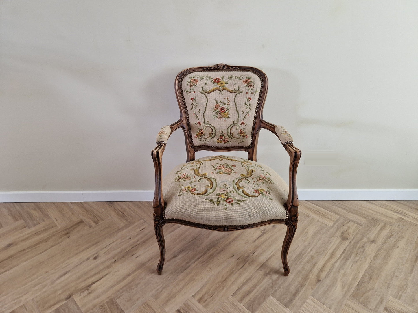 Klassieke fauteuil met bloemmotief