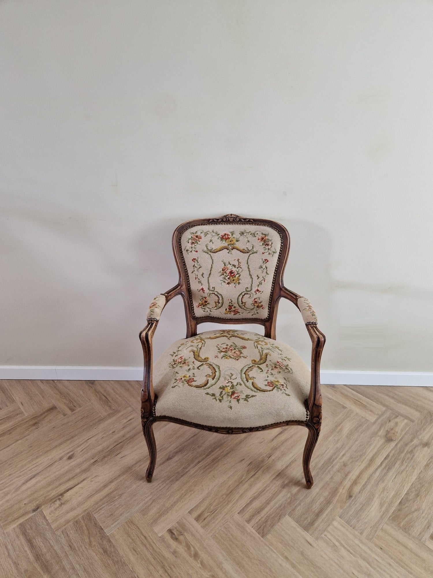 Klassieke fauteuil met bloemmotief