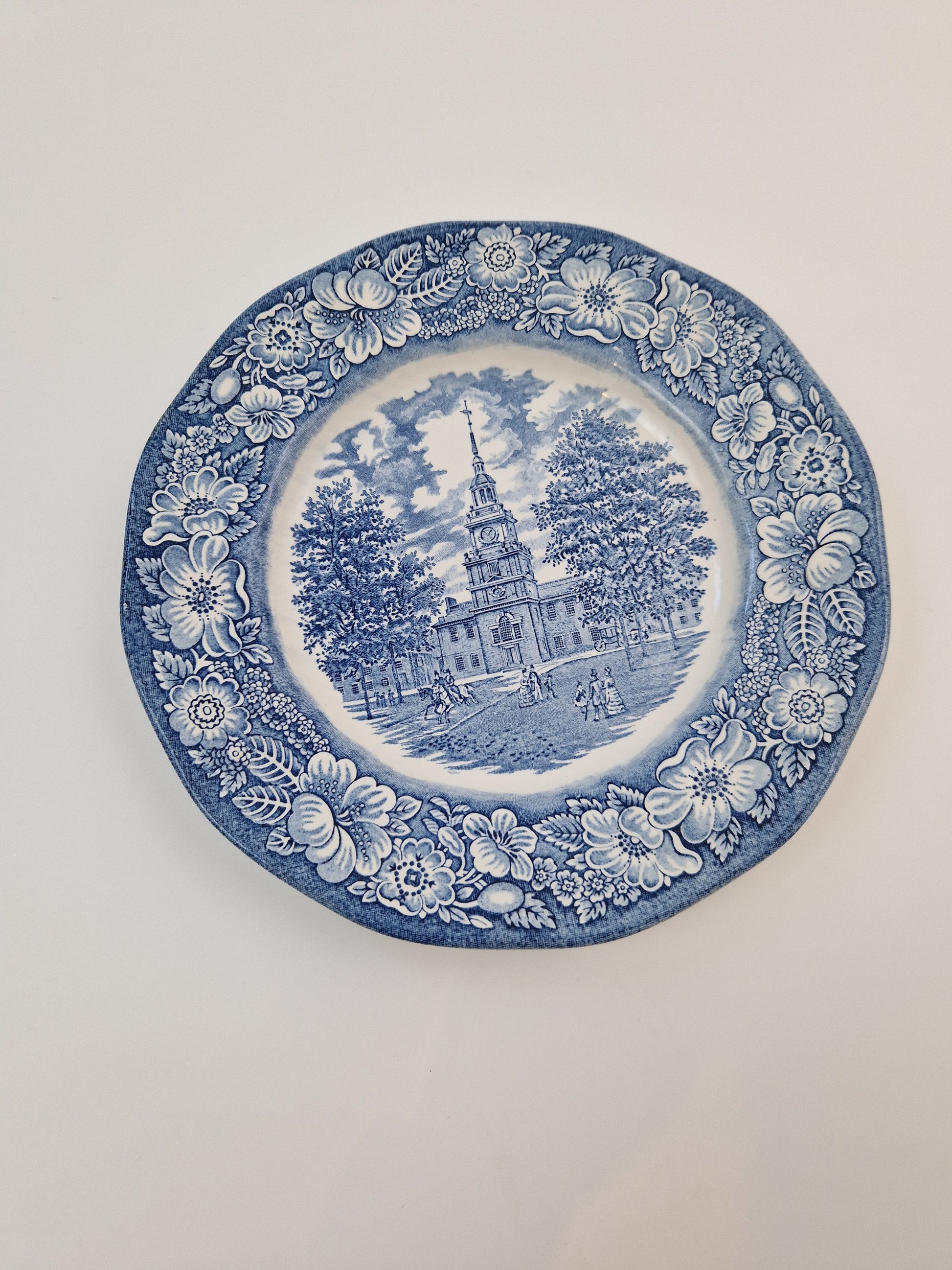 blauw Liberty Staffordshire Ironstone bord