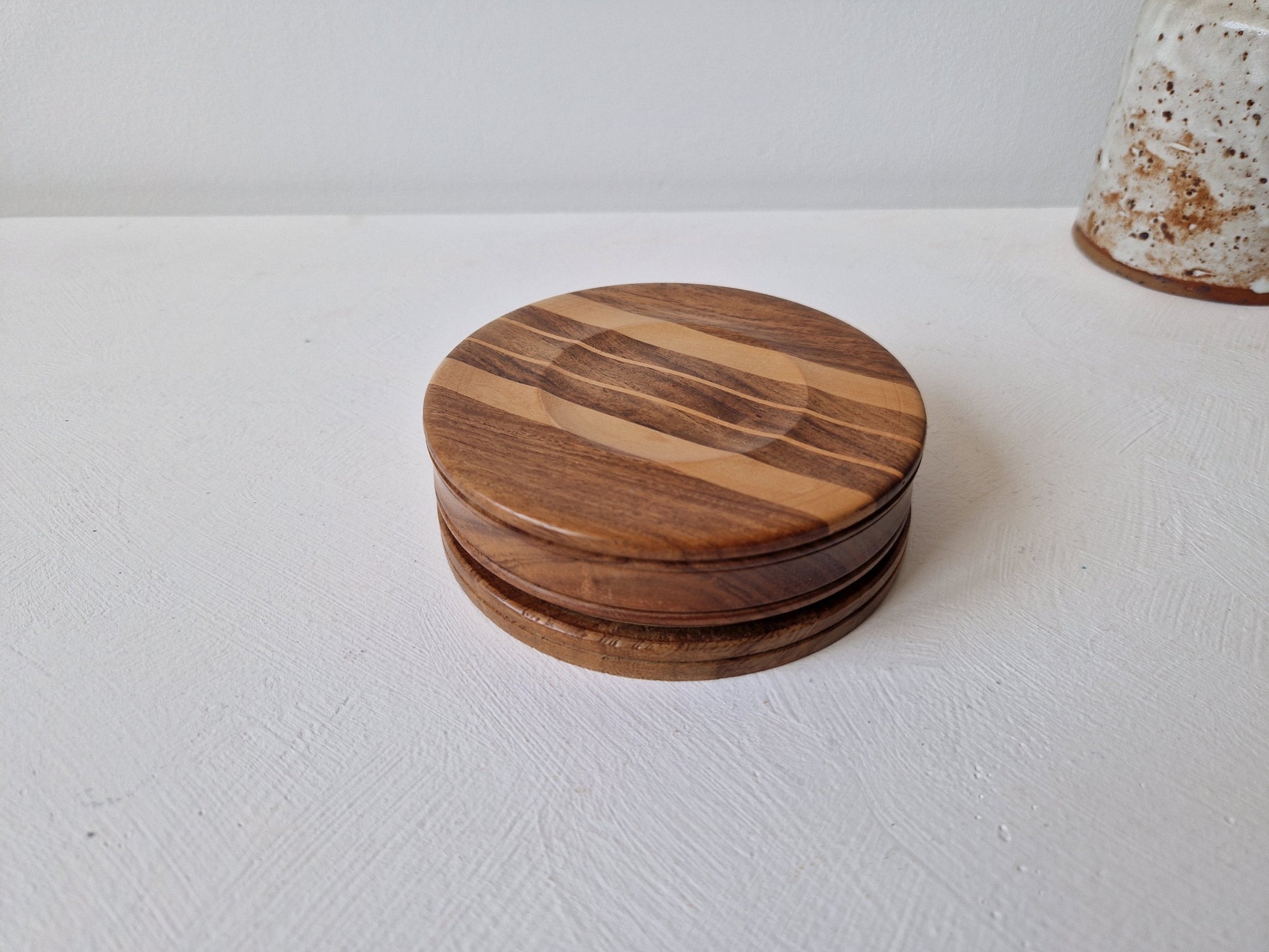 Houten mini schaakbord vintage reisformaat