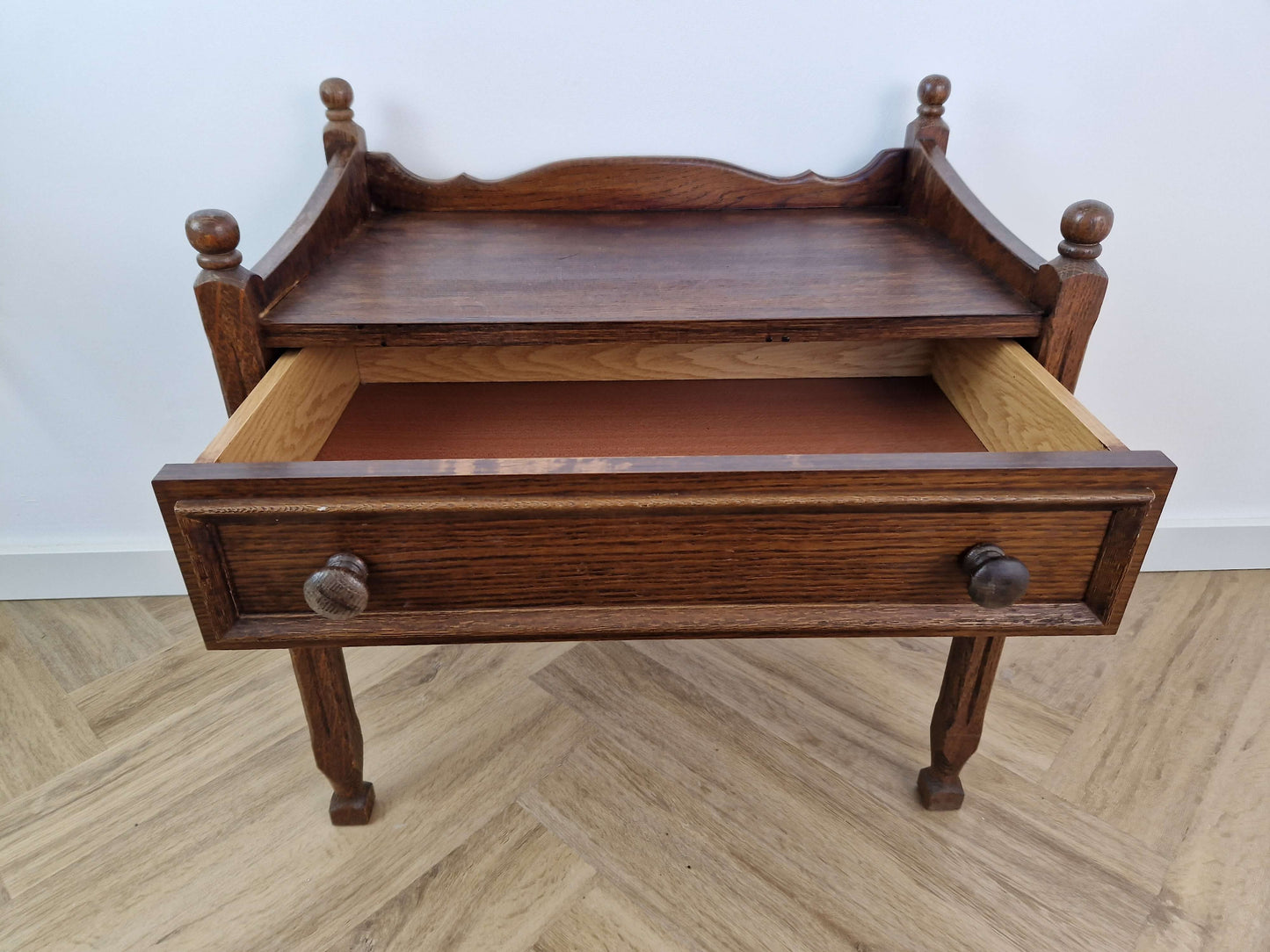 Vintage Eikenhouten Nachtkastje