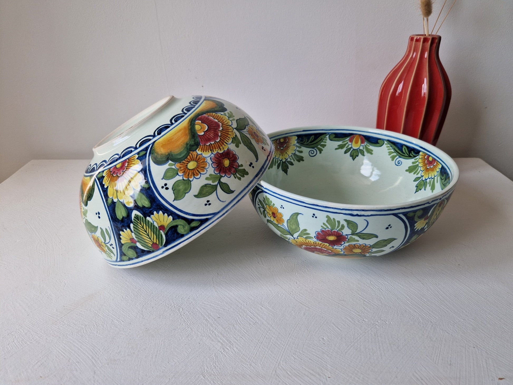 vintage bloemendecor schaal