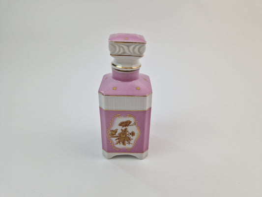 Vintage porseleinen parfumfles roze