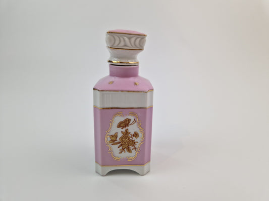 Vintage porseleinen parfumfles roze