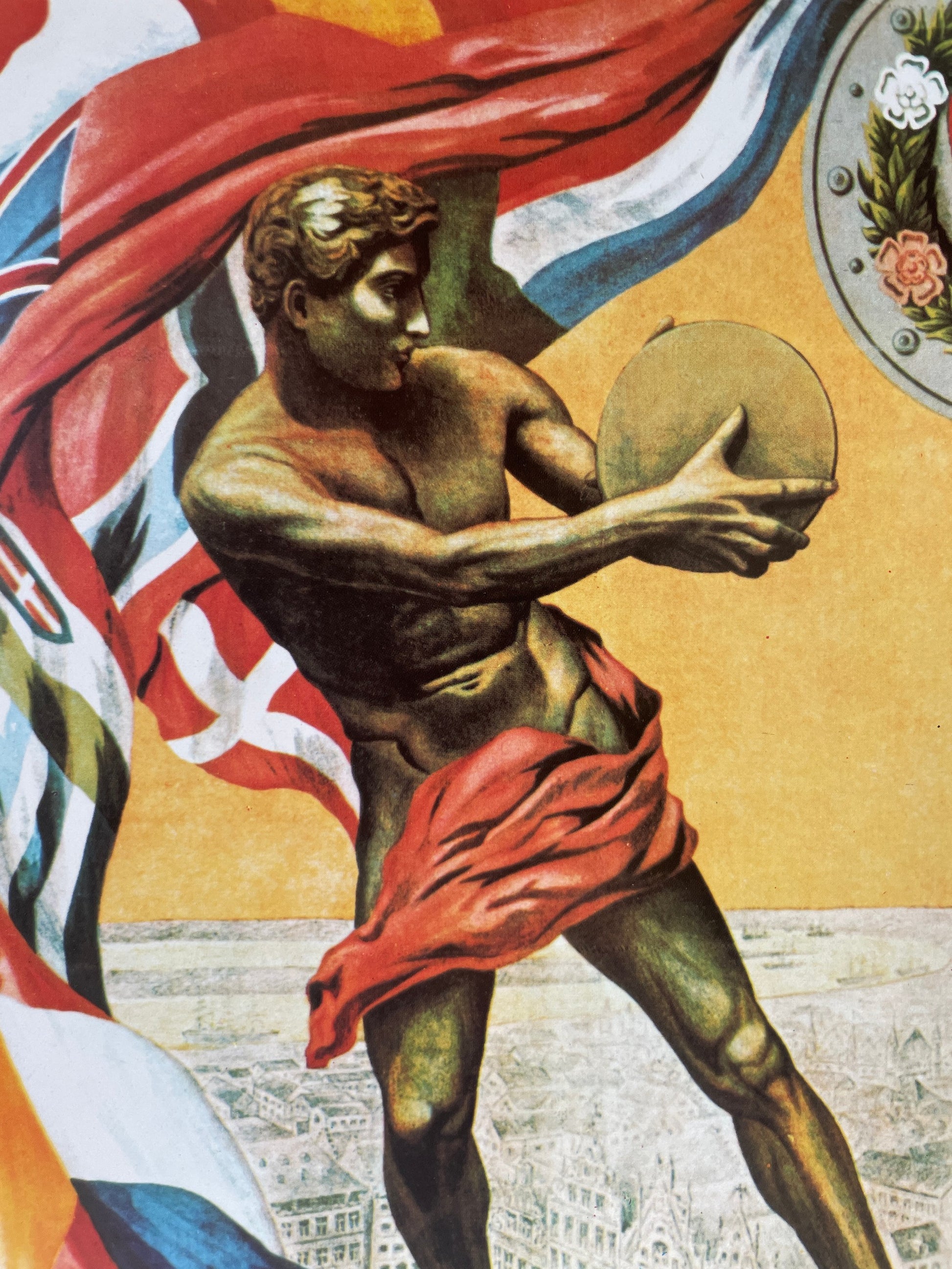 Kleurrijke poster vlaggen Olympische Spelen 1920