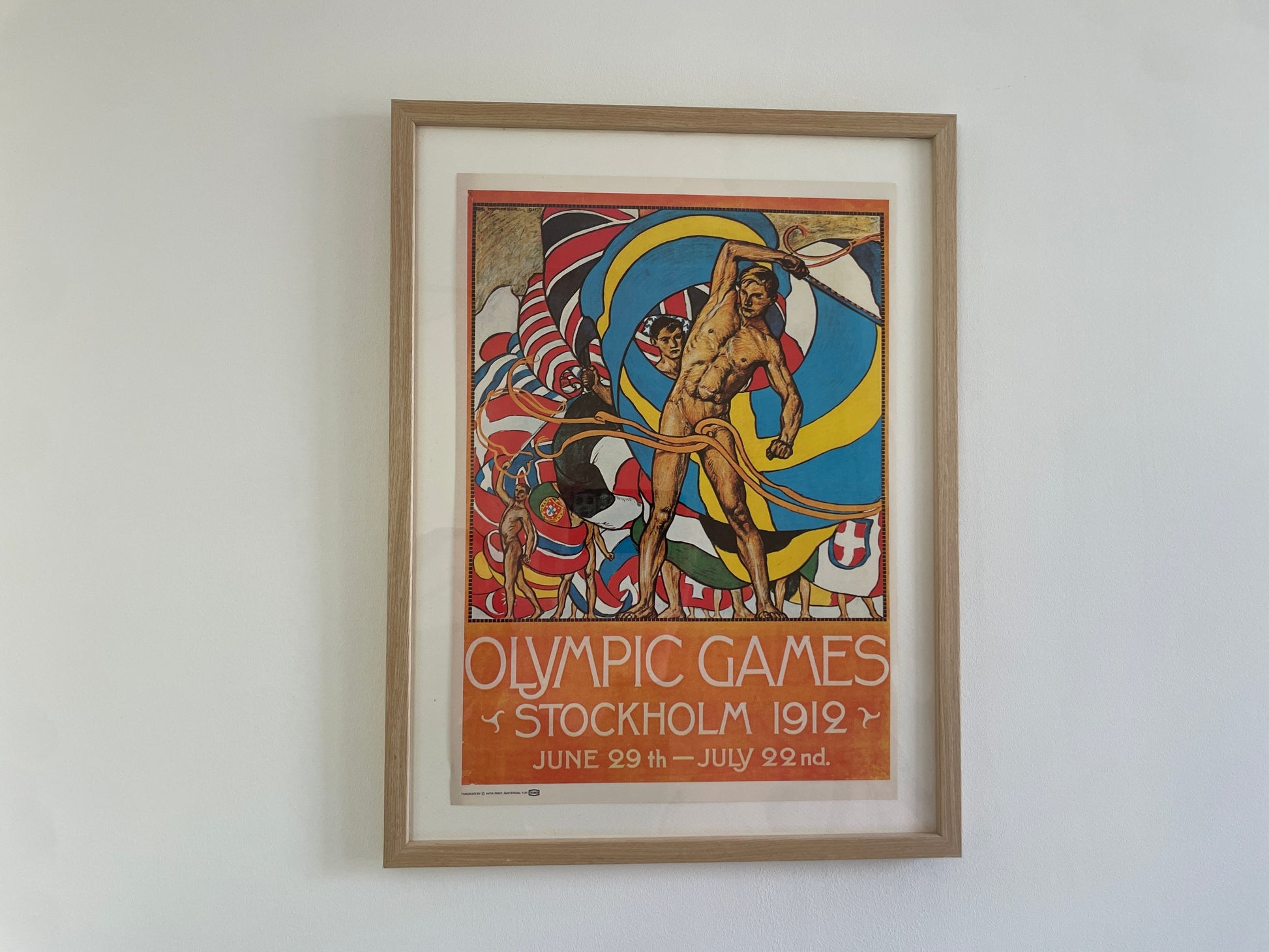 Decoratieve vintage sportposter Olympic Games Stockholm